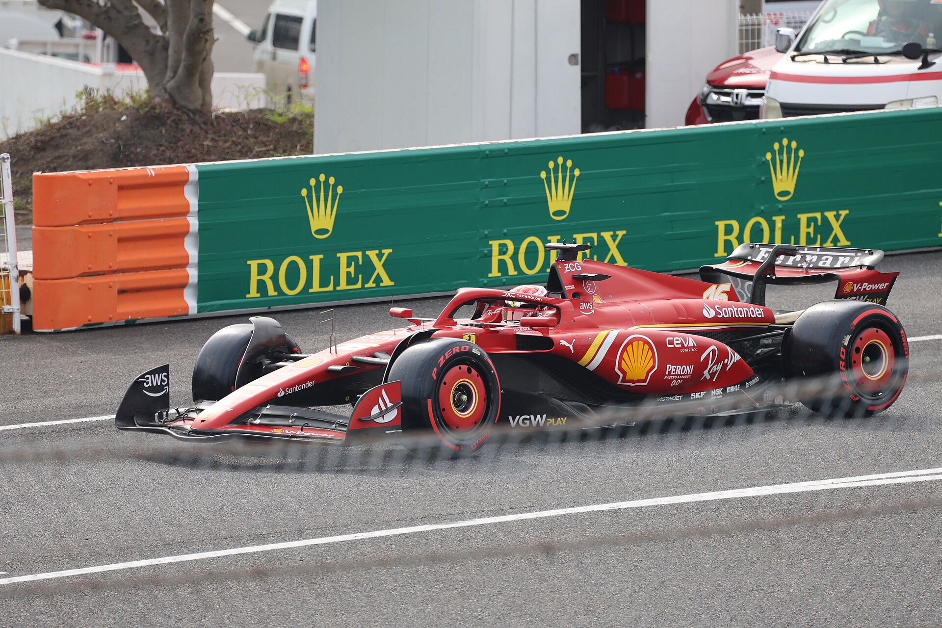Ferrari SF-24 at the Japanese GP, 2024 season Formula 1 car.