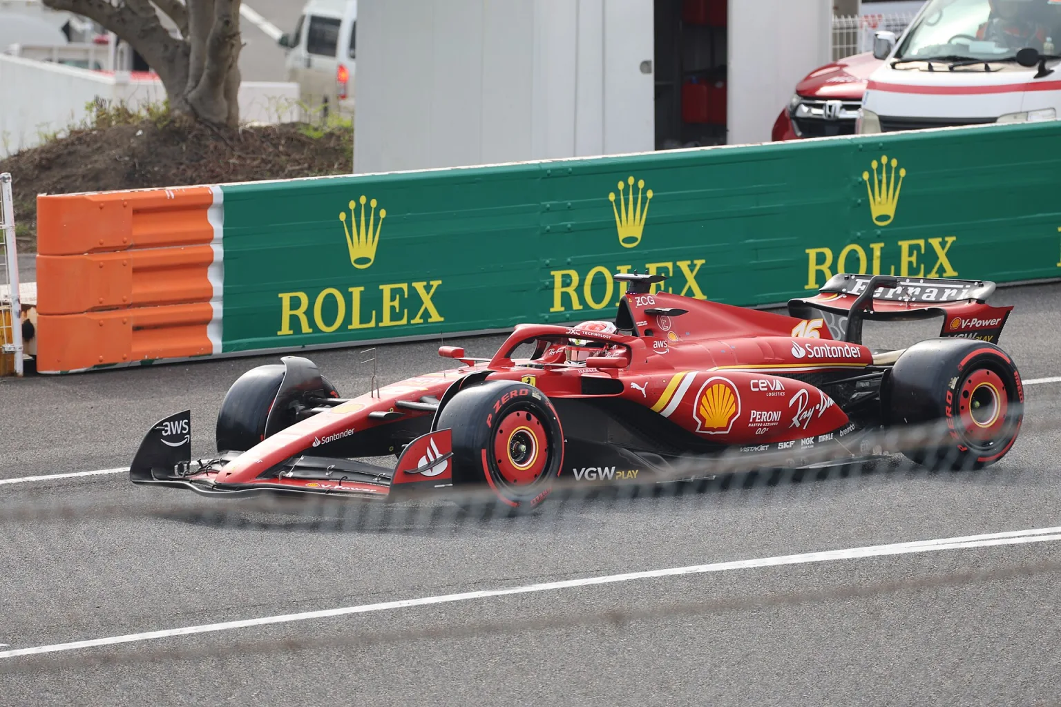 Ferrari SF-24 at the Japanese GP, 2024 season Formula 1 car.