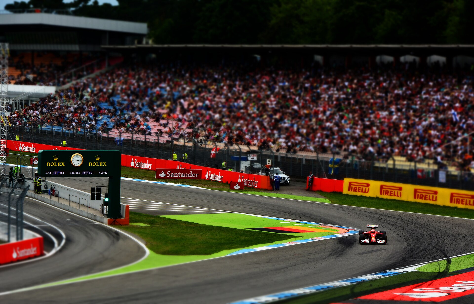 Kimi Raikkonen at Turn 1, Hockenheimring, 2014 German Grand Prix