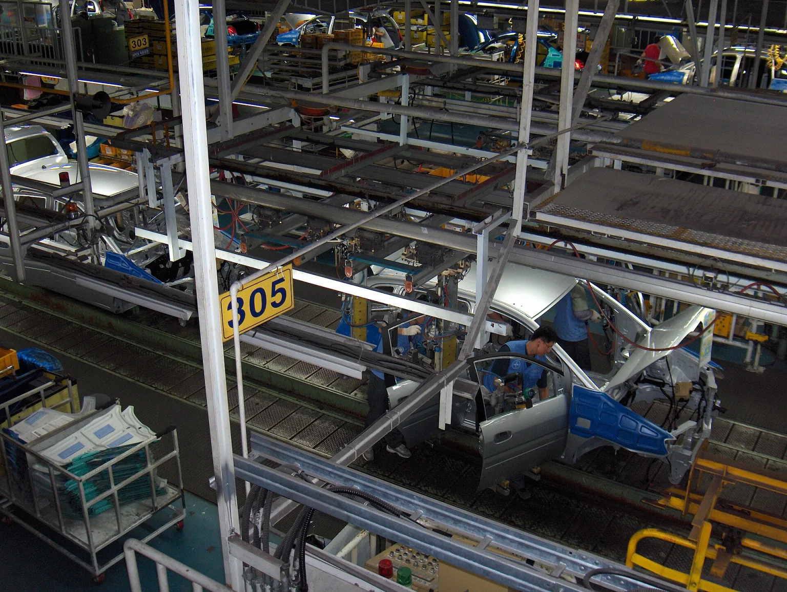Hyundai car assembly line in South Korea