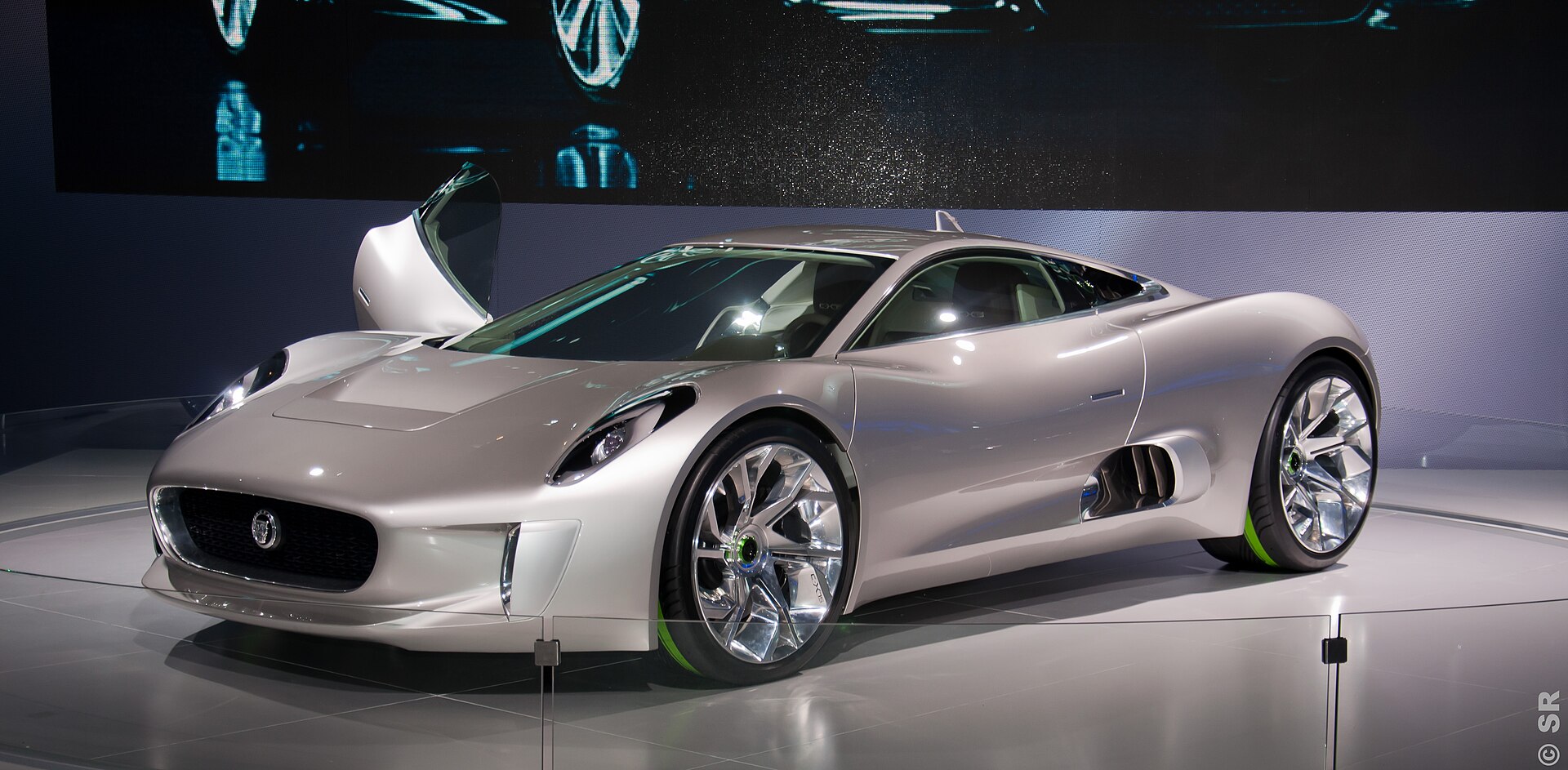Jaguar C-X75 concept car in silver