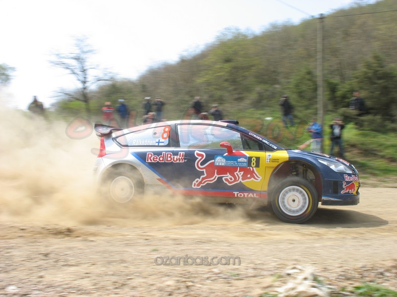 Kimi Räikkönen at the 2010 Rally of Turkey in a WRC car.