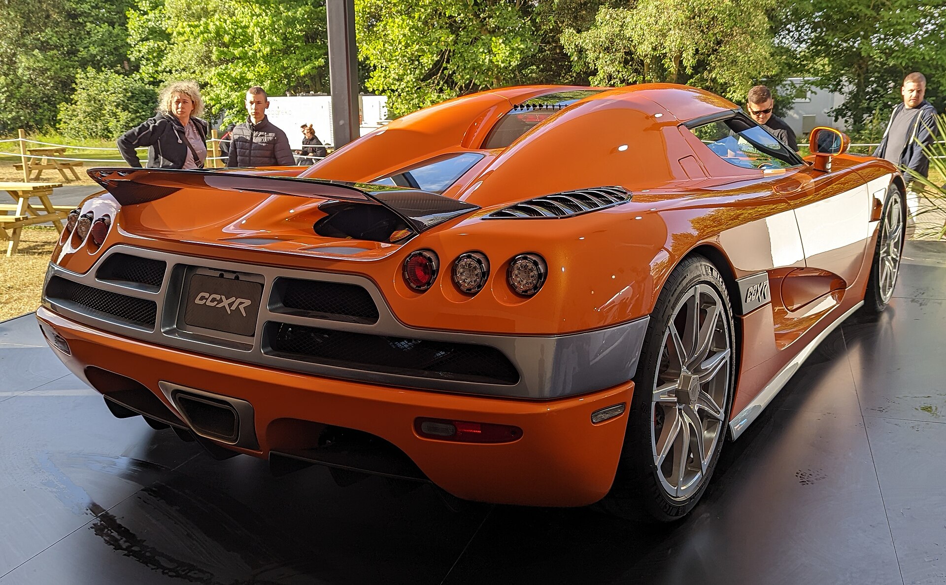 Koenigsegg CCXR in silver, front three-quarter view