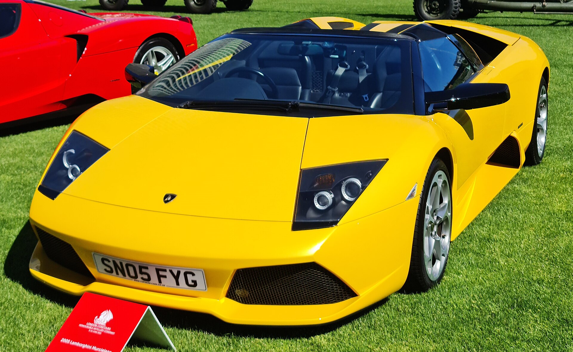2005 Lamborghini Murcielago Roadster in silver, front three-quarter view.