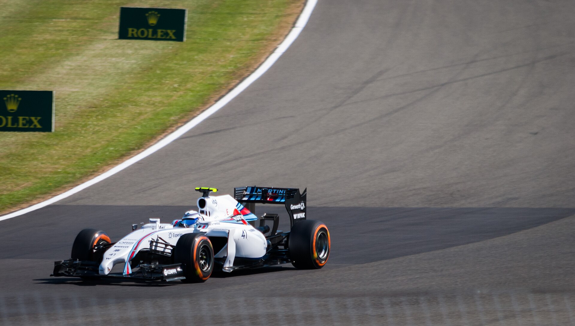 Susie Wolff driving the Williams FW36 at Silverstone in 2014