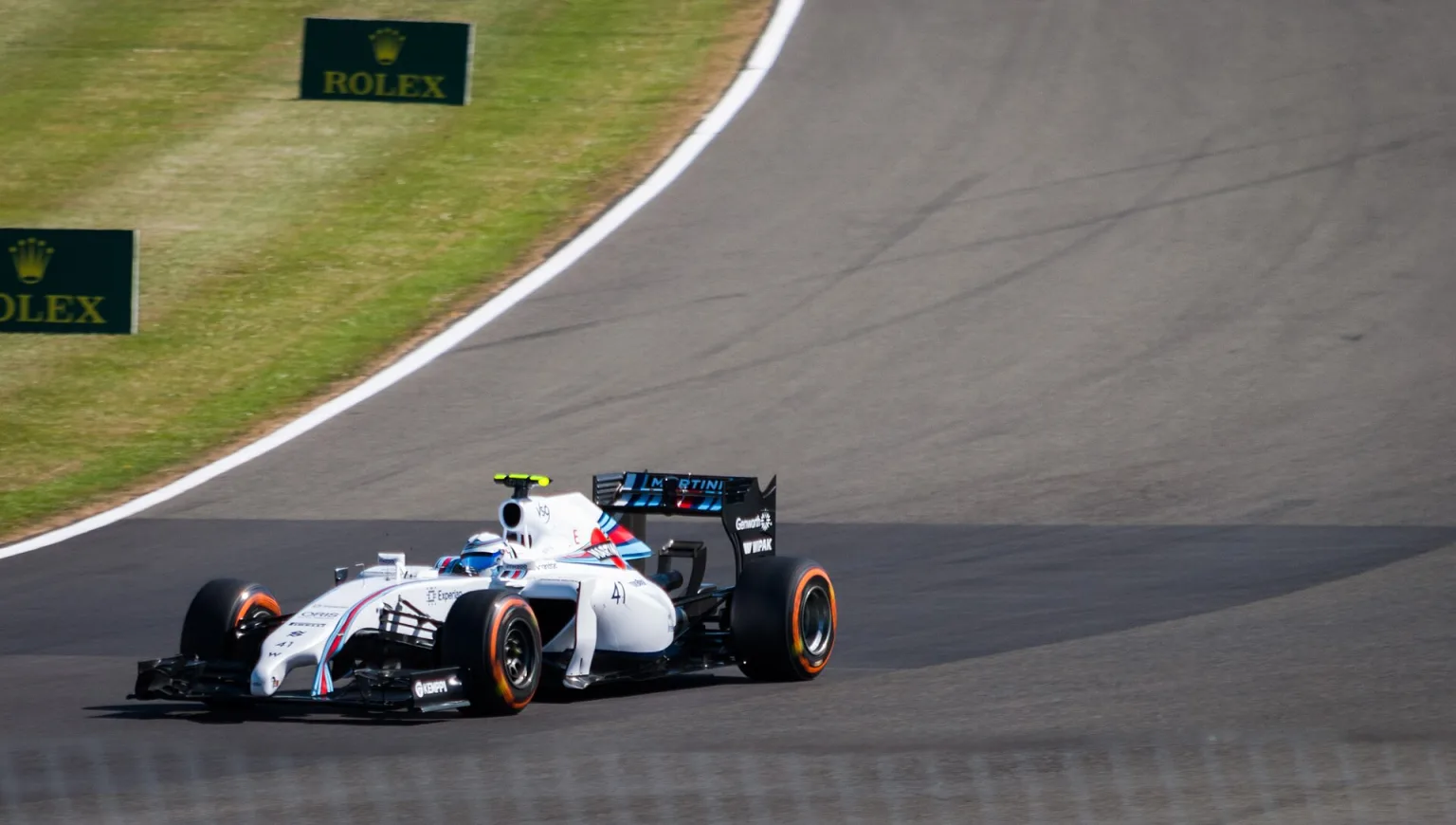Susie Wolff driving the Williams FW36 at Silverstone in 2014