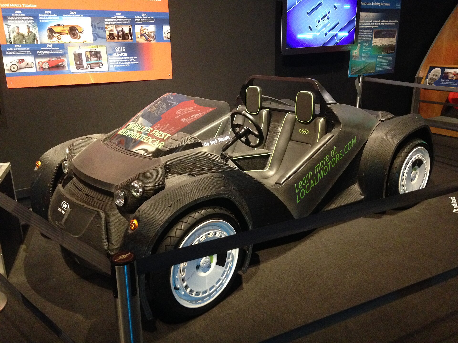 Local Motors Strati, a 3D printed electric vehicle by Local Motors.