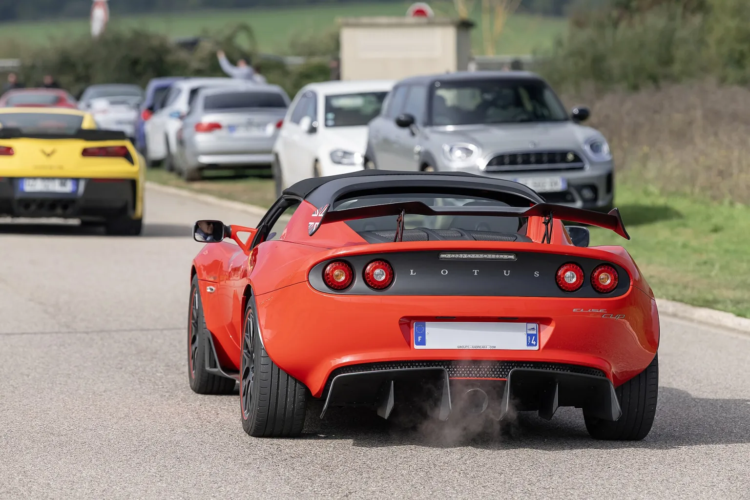 Lotus Elise S Cup at a motorsport event in 2014.