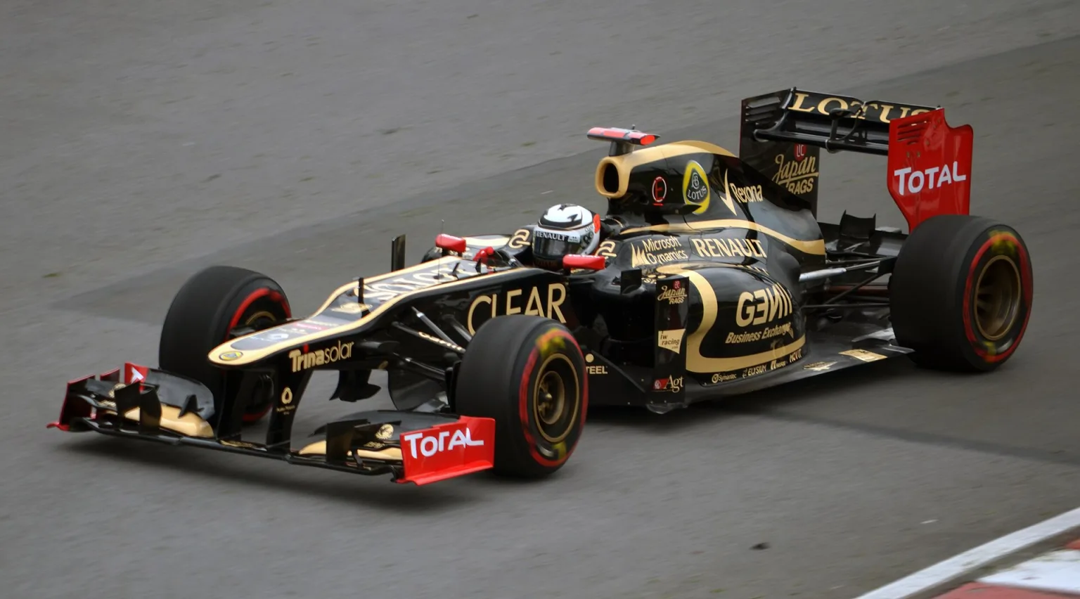 Kimi Raikkonen driving the Lotus E20 at the 2012 Canadian Grand Prix.