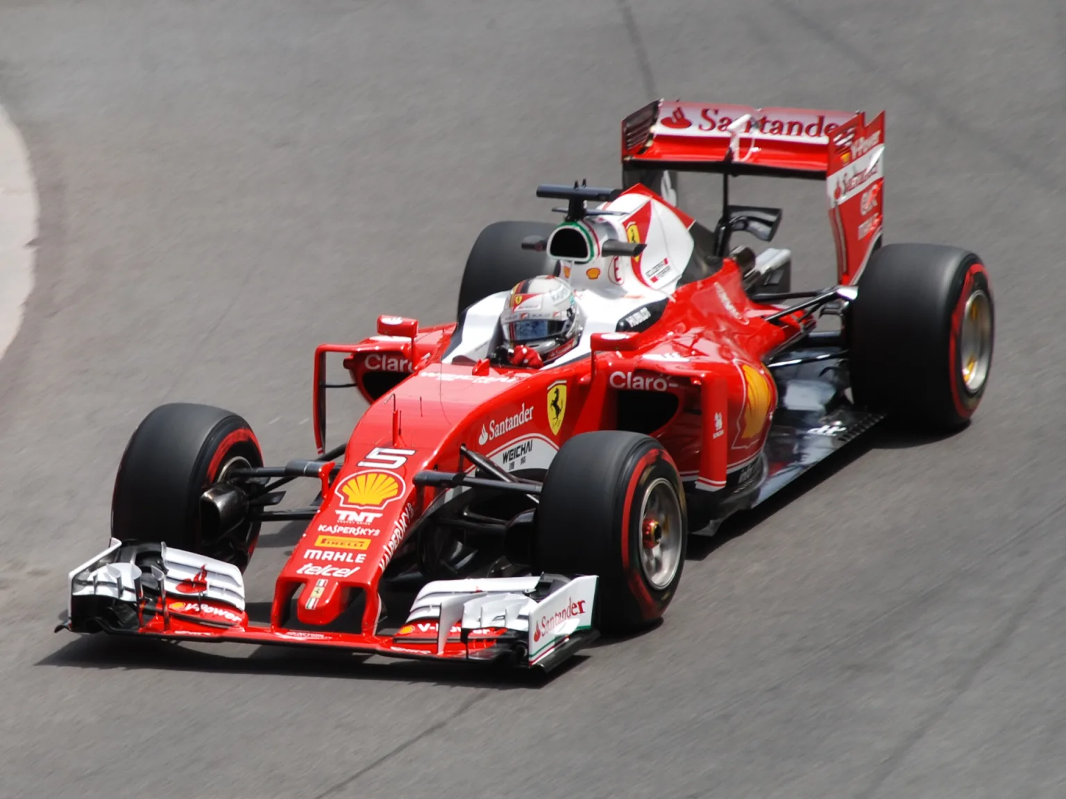 Ferrari SF16-H driven by Sebastian Vettel at the 2016 Monaco F1 GP.
