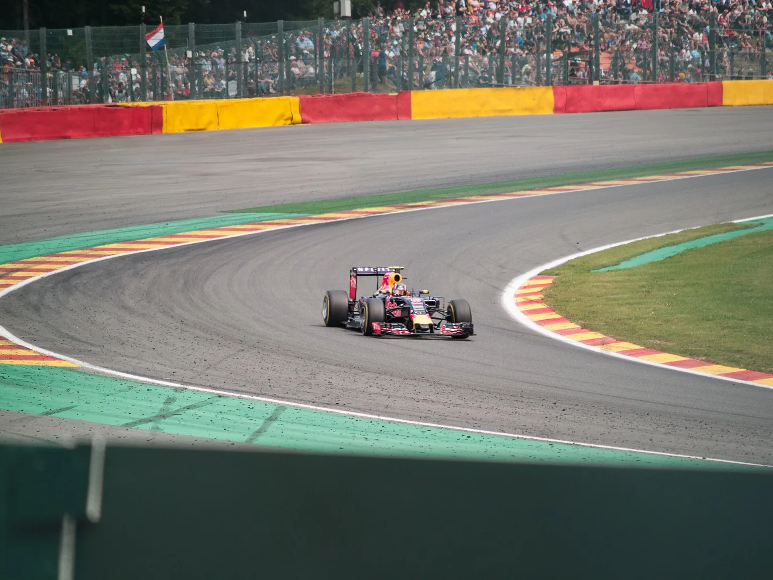 Daniil Kvyat driving for Red Bull Racing in the 2015 Formula One season.