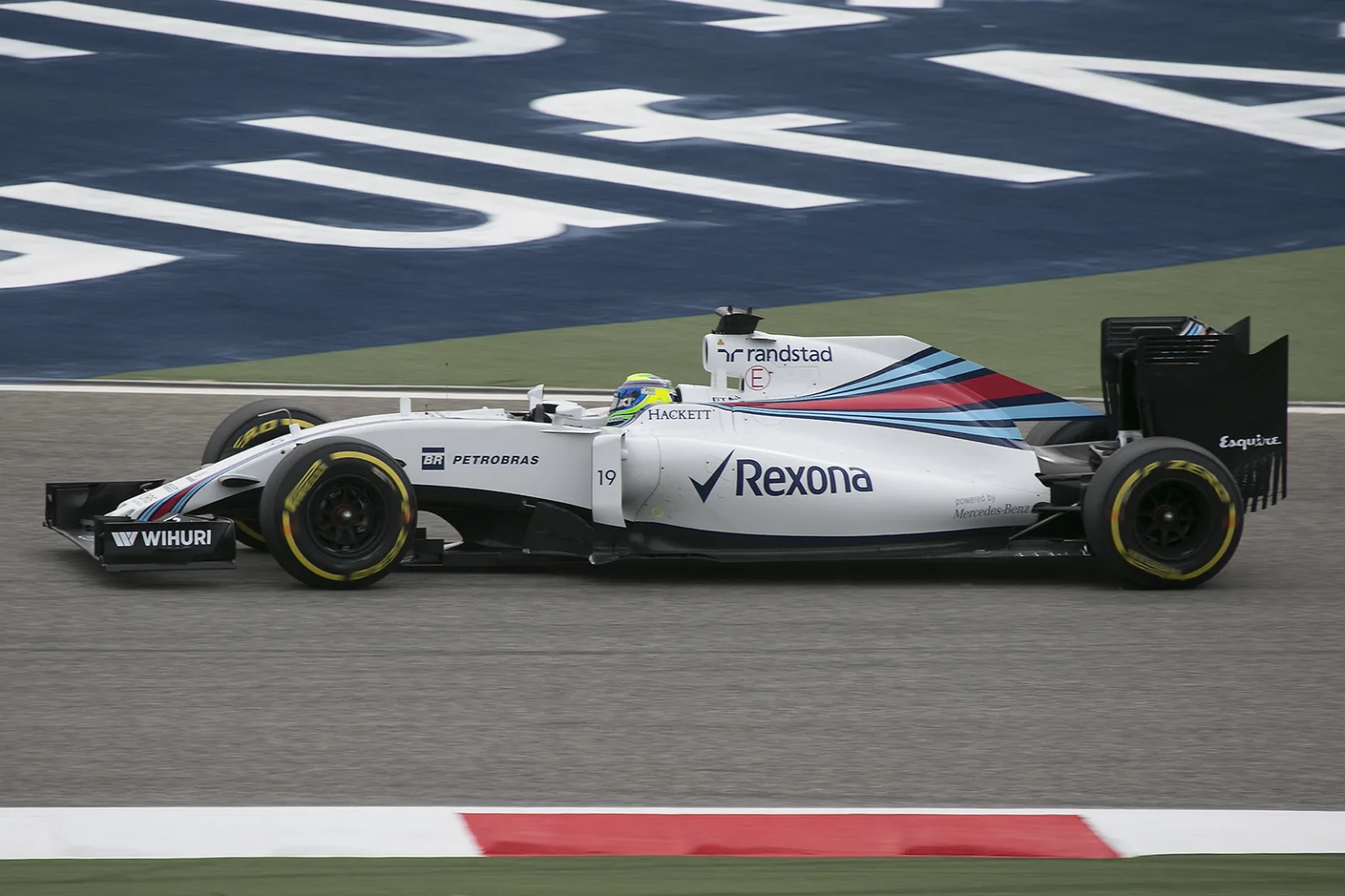 Felipe Massa driving the Williams FW38 in 2016.