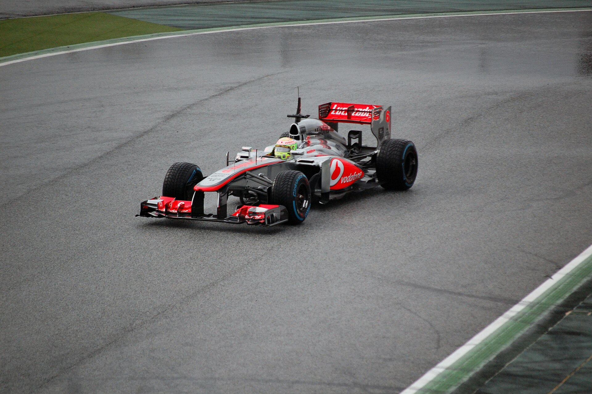 McLaren MP4-28 driven by Sergio Perez during Barcelona Test 2013.