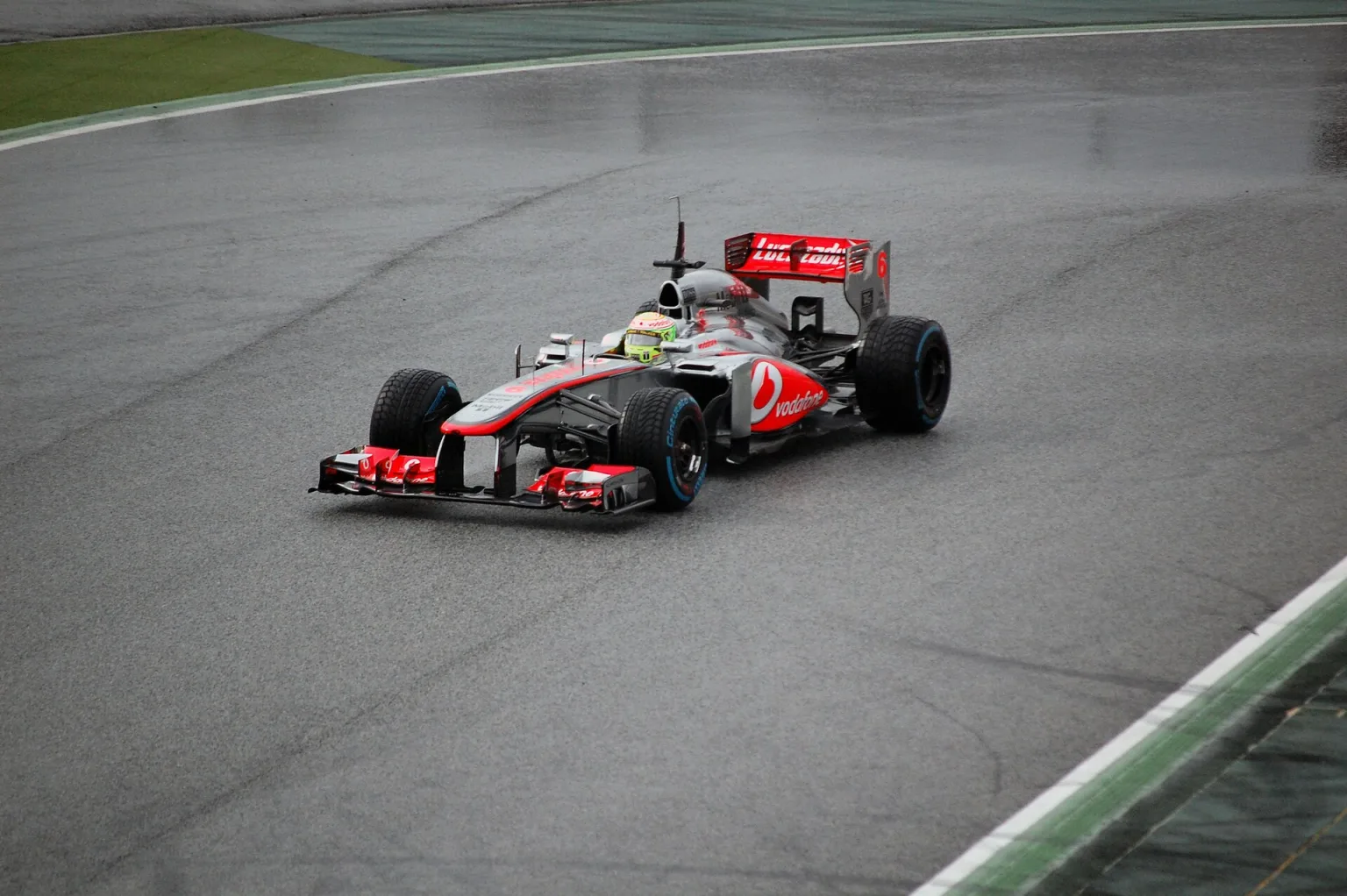 McLaren MP4-28 driven by Sergio Perez during Barcelona Test 2013.