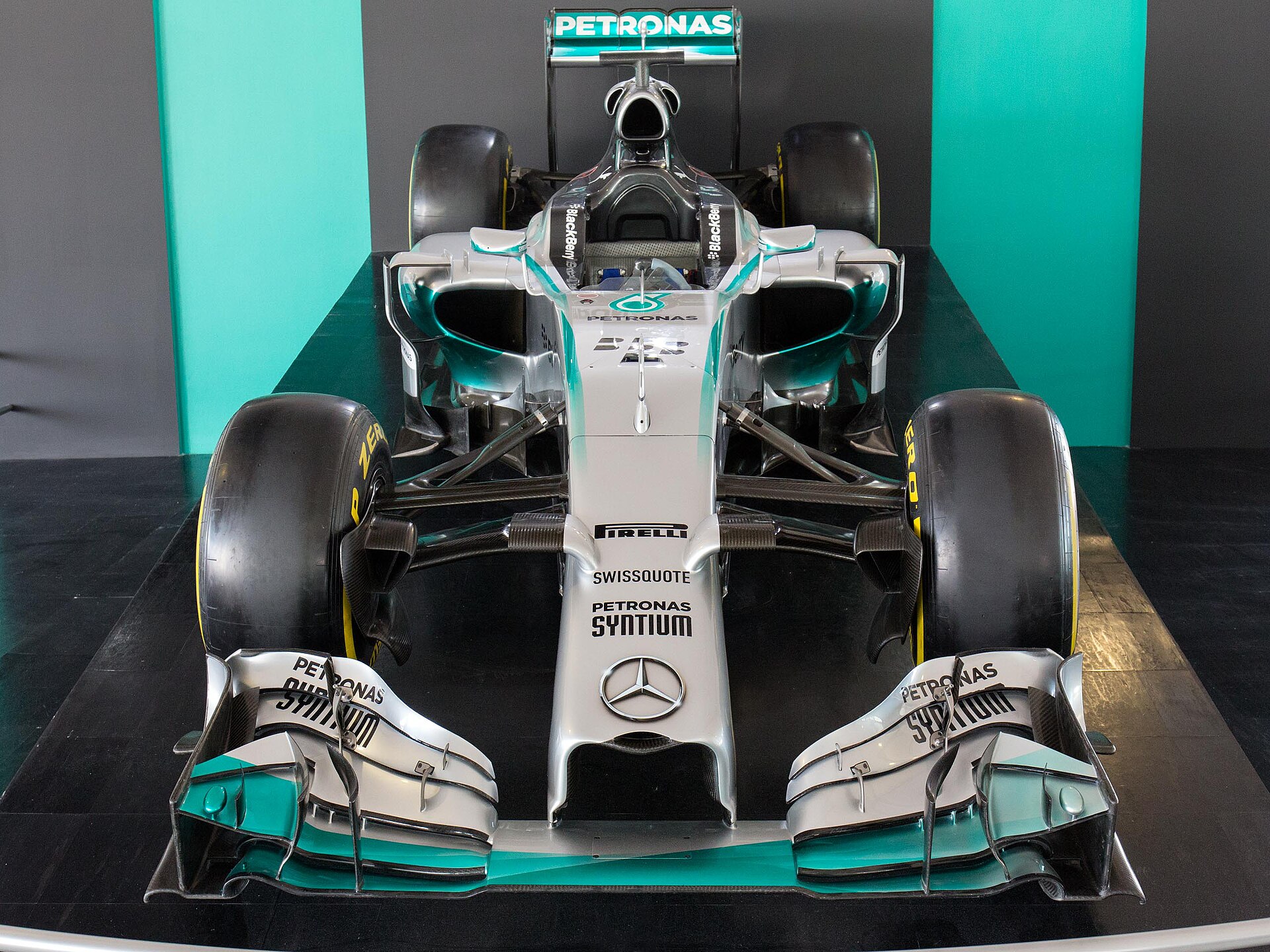 Mercedes F1 W05 Hybrid front at 2015 Malaysia Grand Prix
