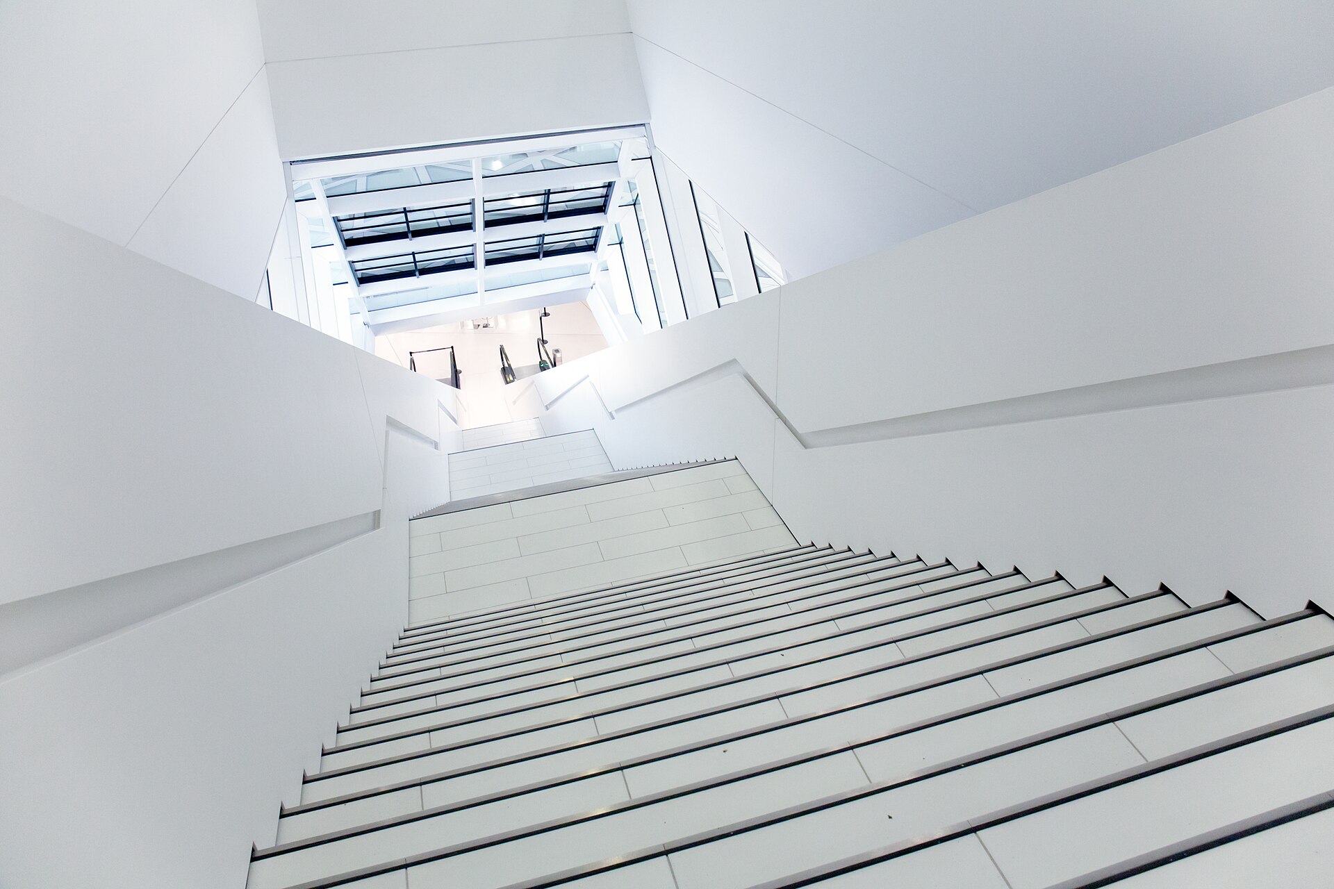 Staircase inside the Porsche Museum, Stuttgart, 2013.