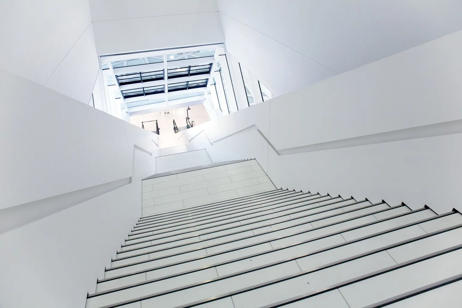 Staircase inside the Porsche Museum, Stuttgart, 2013.