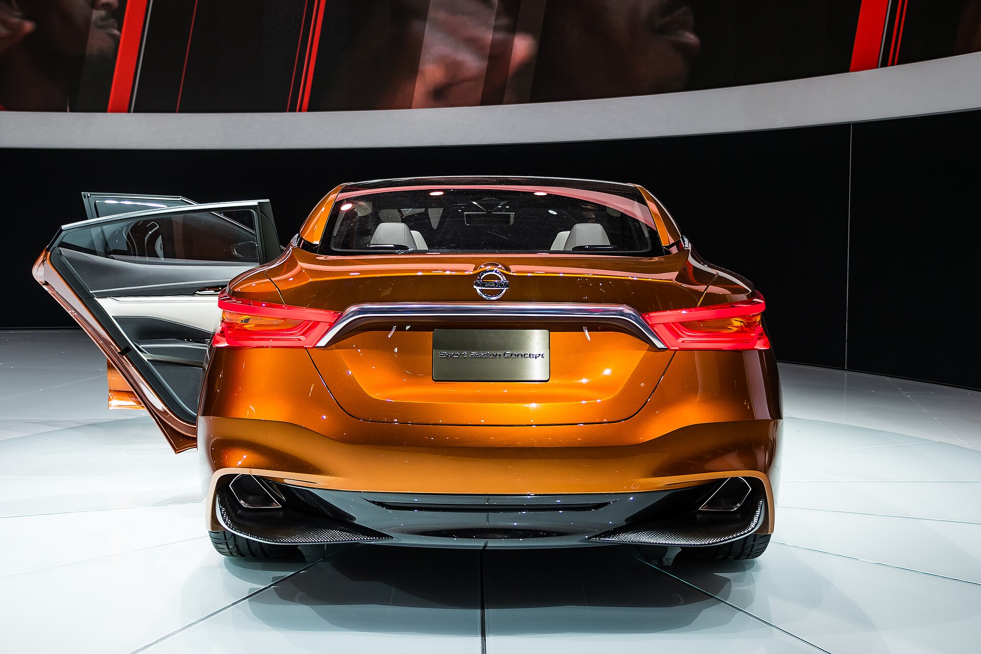 Nissan Sport Sedan Concept at an auto show, 2014