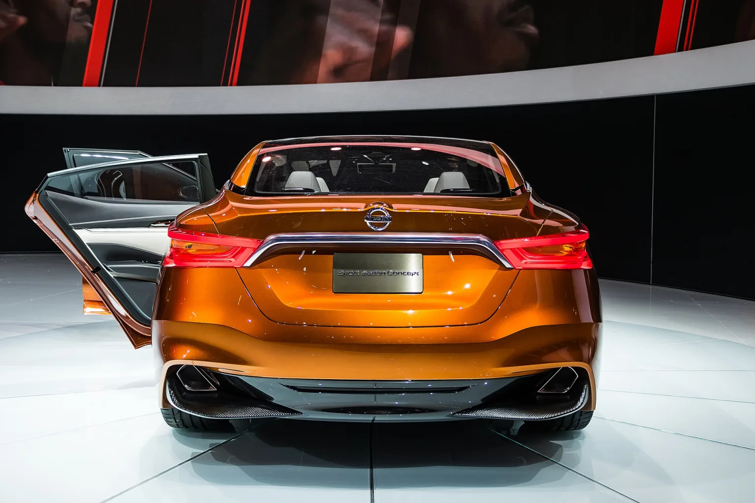 Nissan Sport Sedan Concept at an auto show, 2014