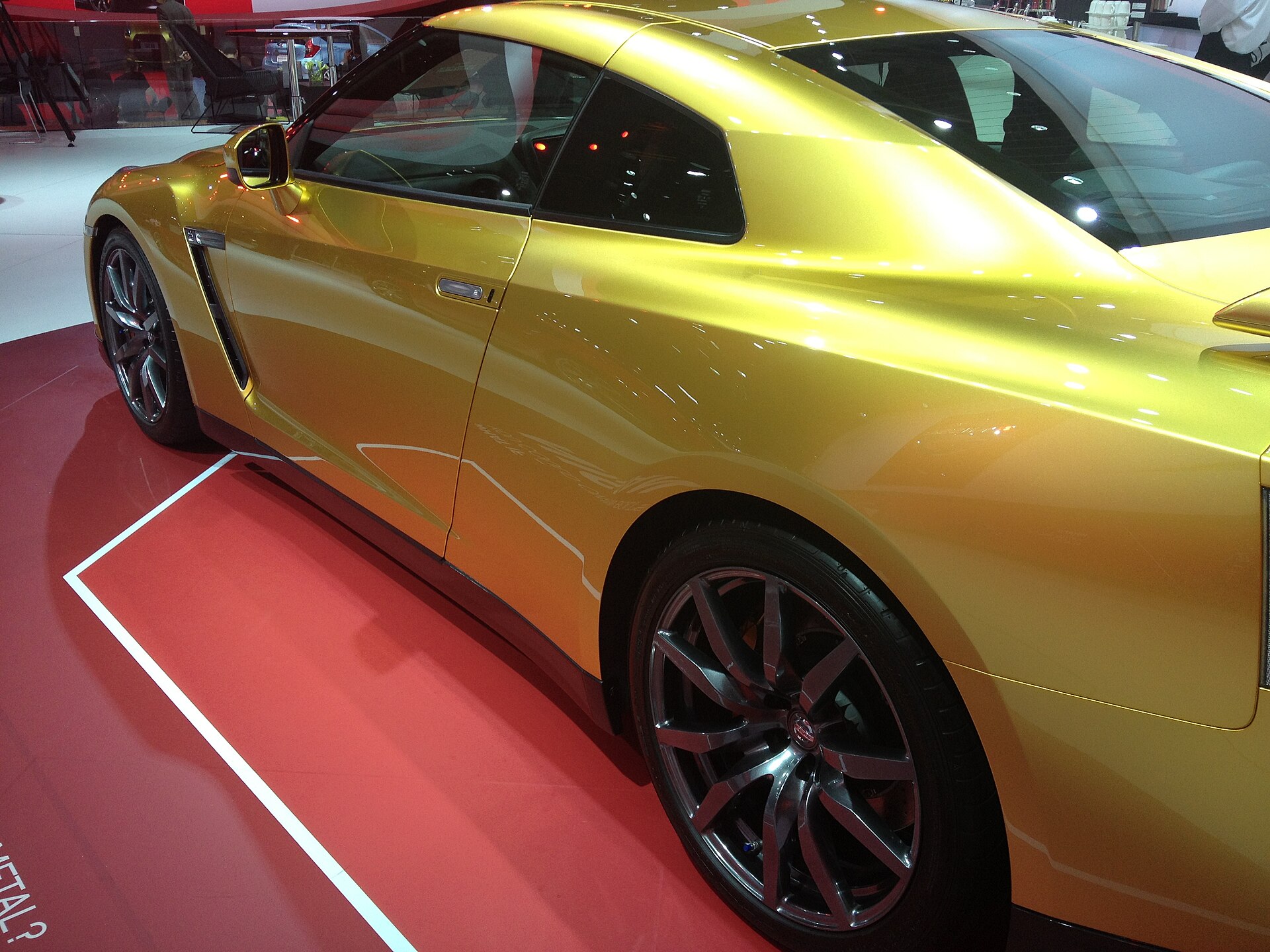 Usain Bolt's gold Nissan GT-R, created for charity auction in 2012.