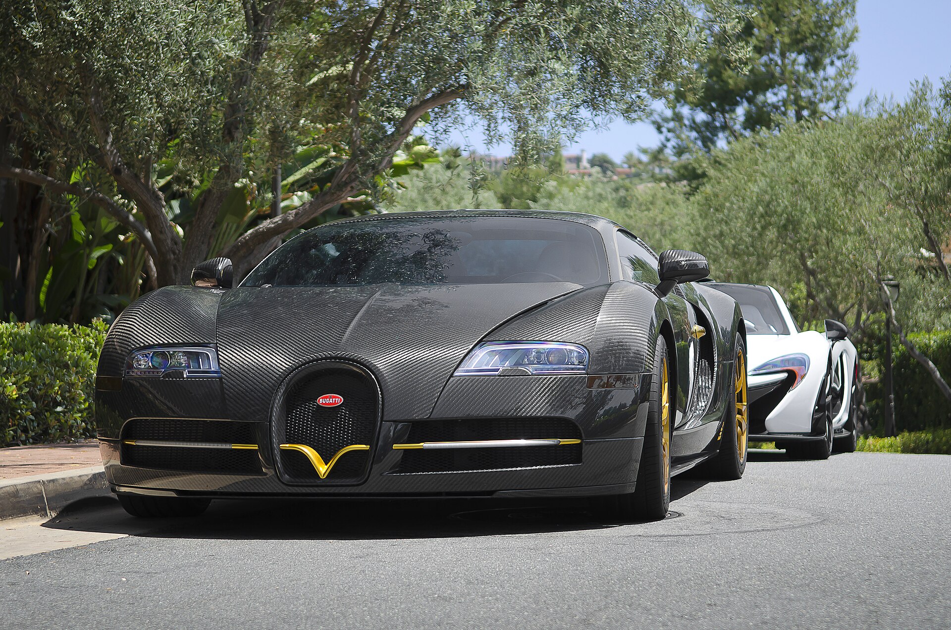Bugatti Veyron Mansory Linea Vincero in carbon fibre and gold finish