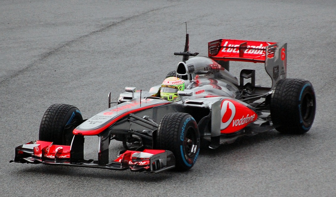 Sergio Perez driving the McLaren MP4-28 during 2013 testing.