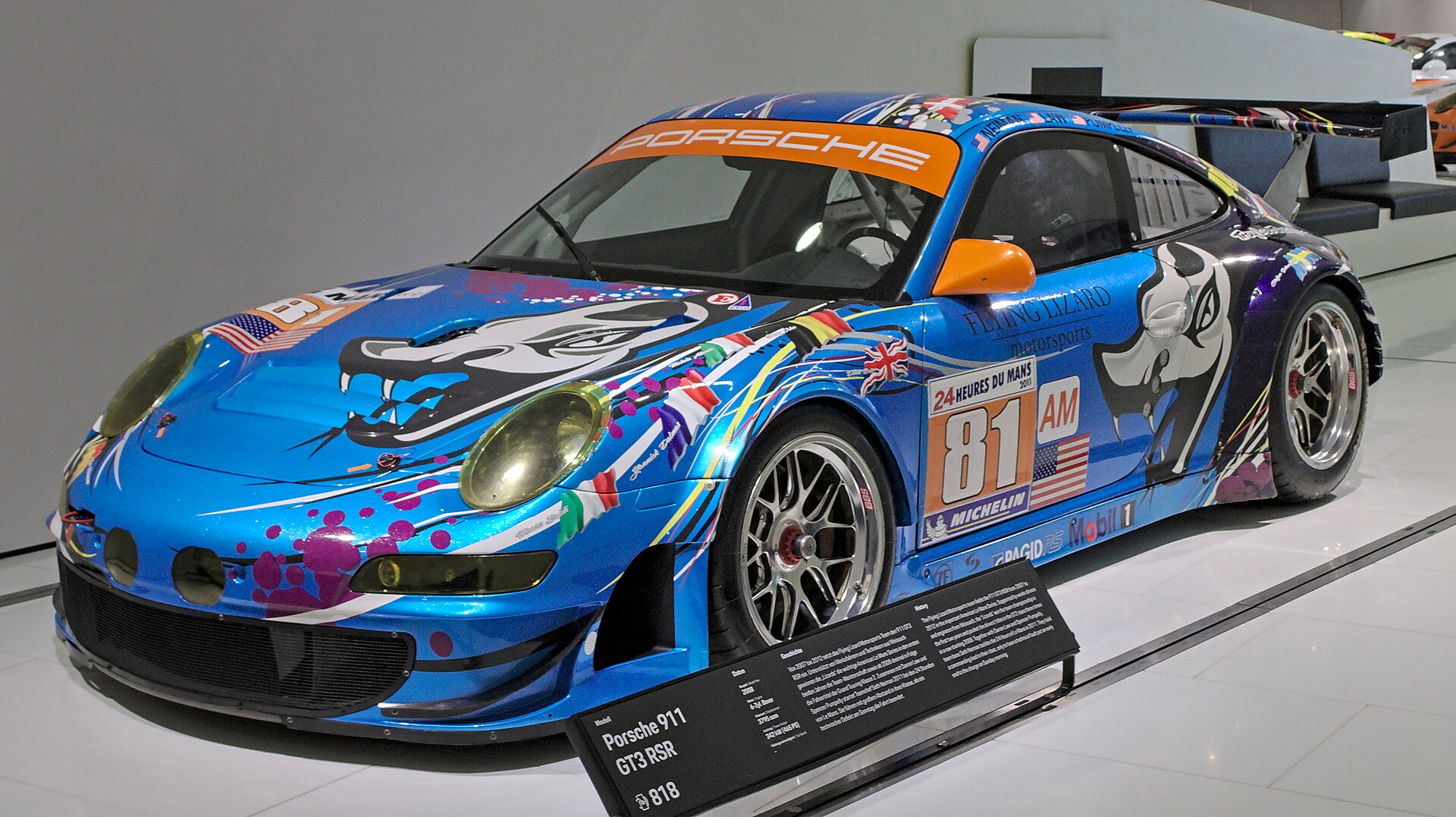 2009 Porsche 911 GT3 RSR on display at the Porsche Museum