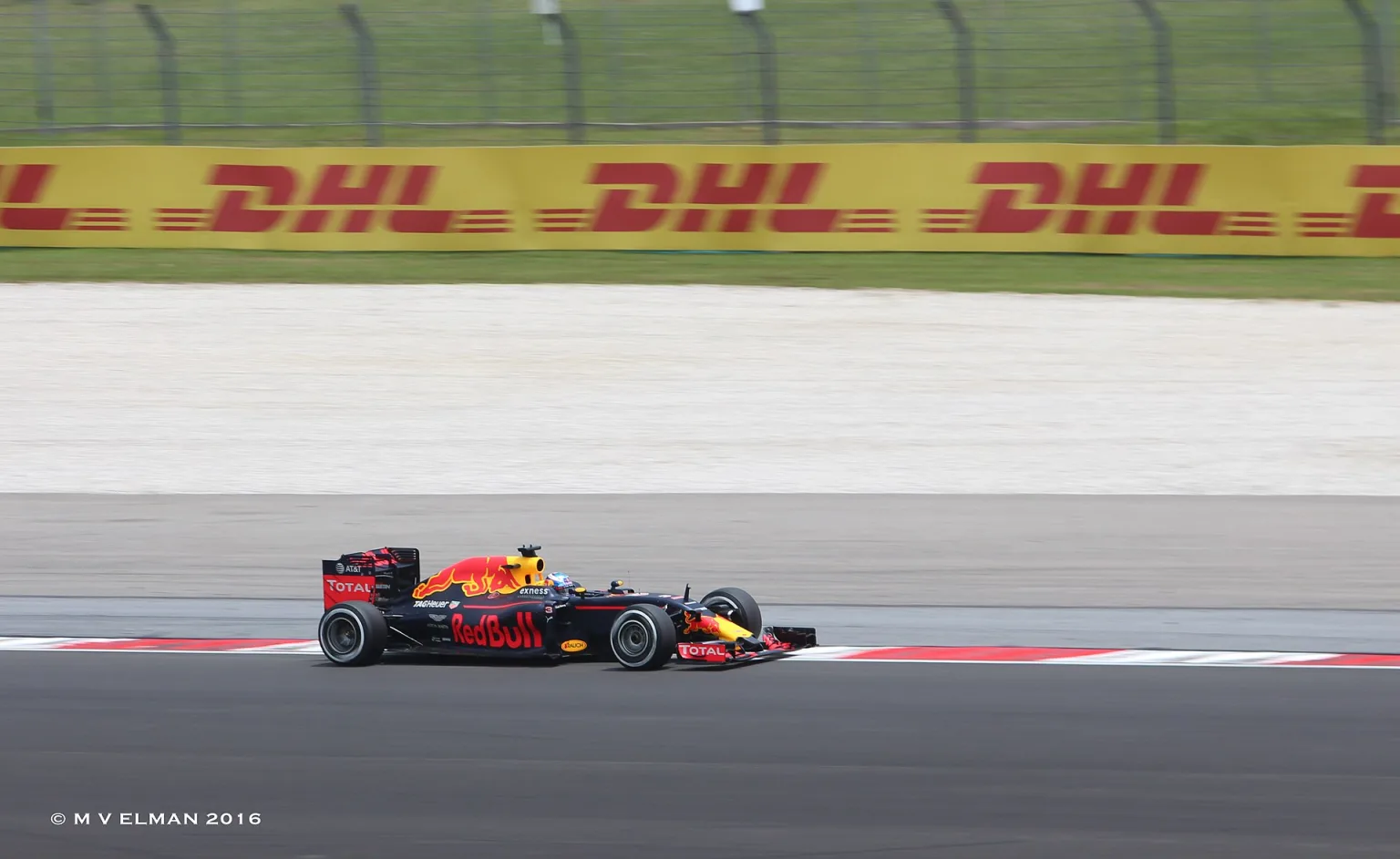 Daniel Ricciardo driving the Red Bull Racing RB12 in 2016.