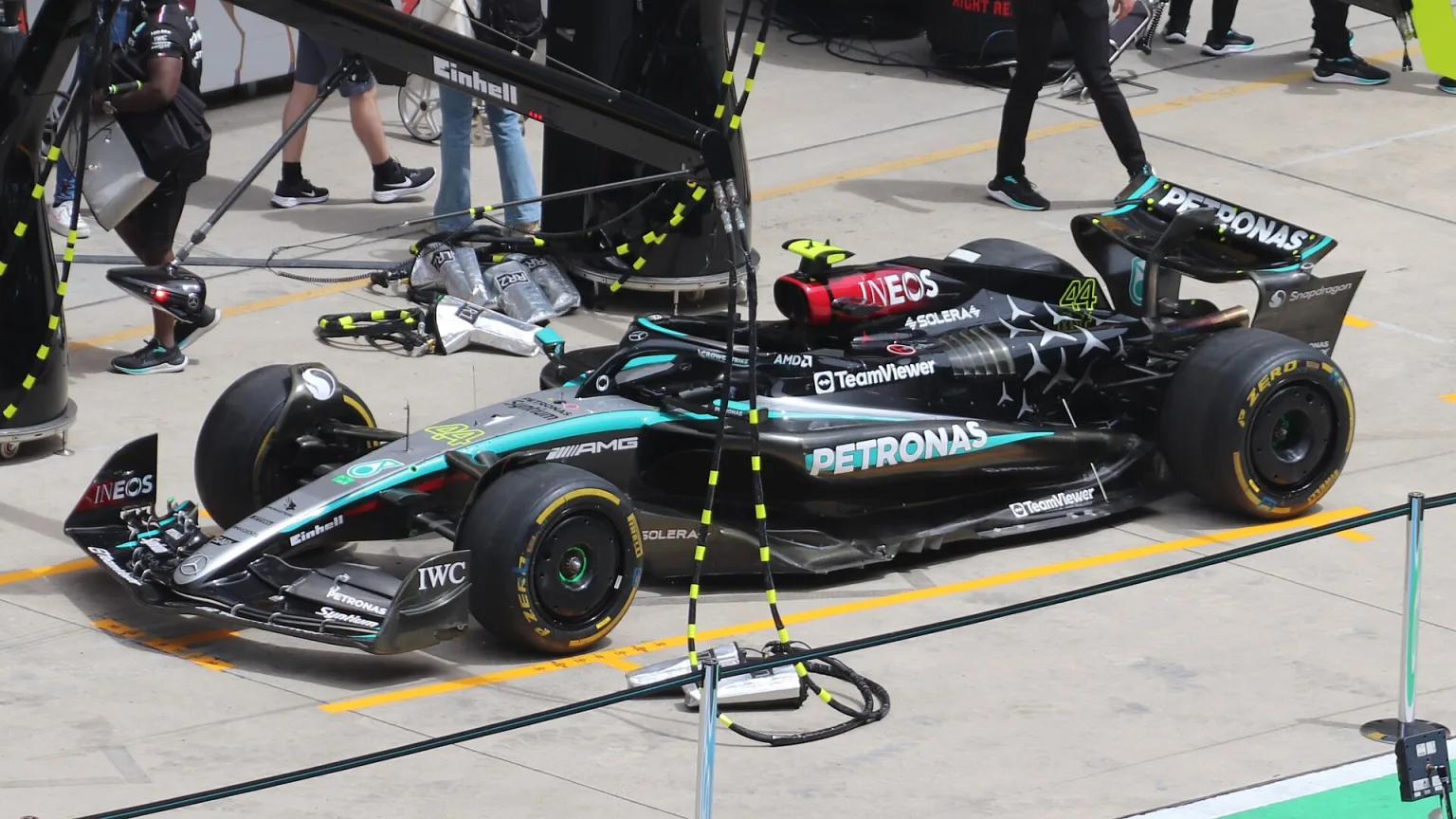 Mercedes W15 on display at the 2024 Chinese Grand Prix