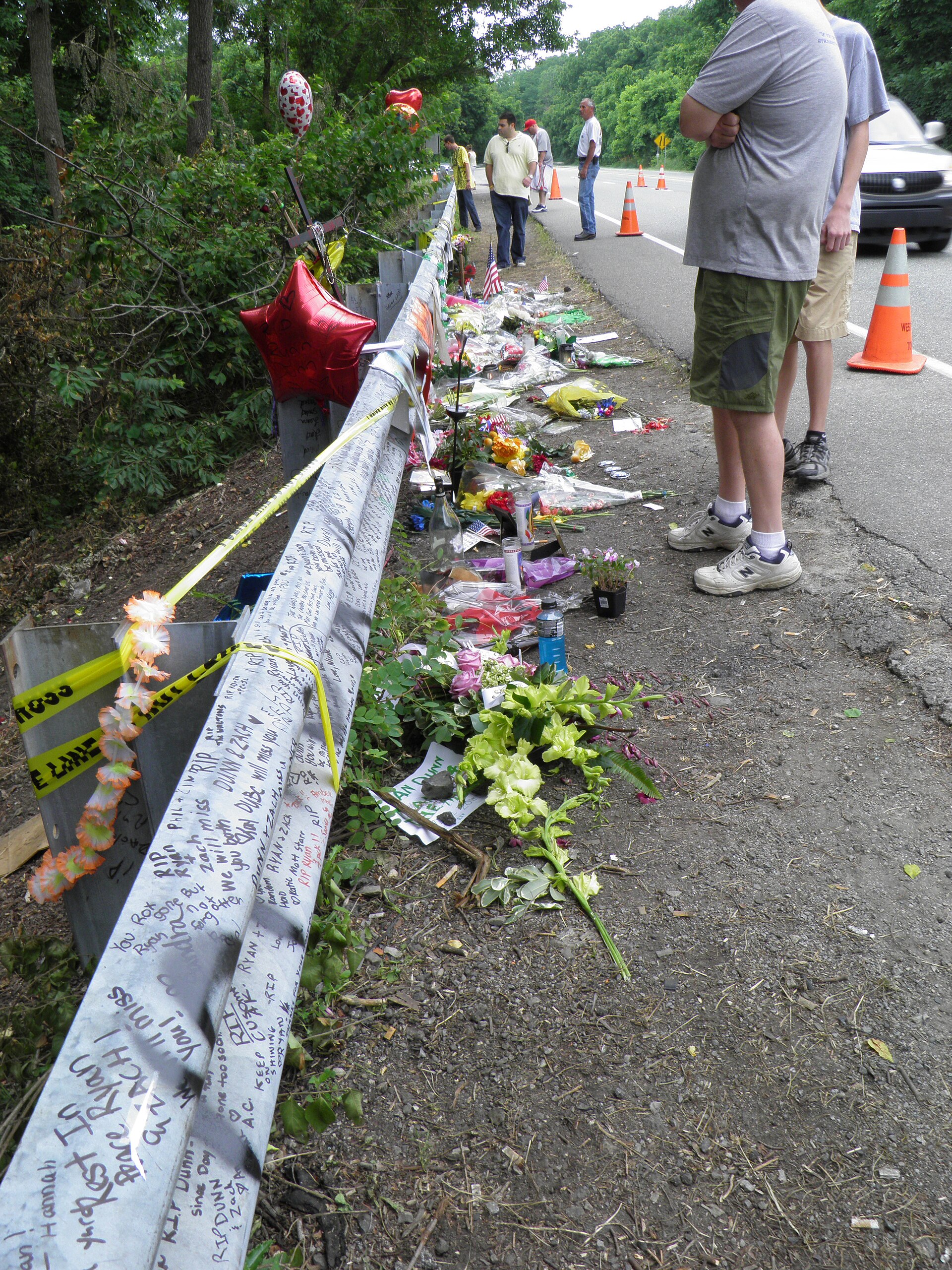 Ryan Dunn crash scene in Pennsylvania, 2011