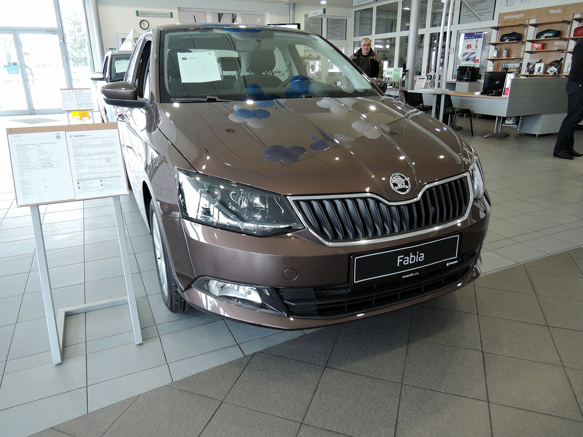 2015 Skoda Fabia (Mk3) in Topaz Brown, exterior view.
