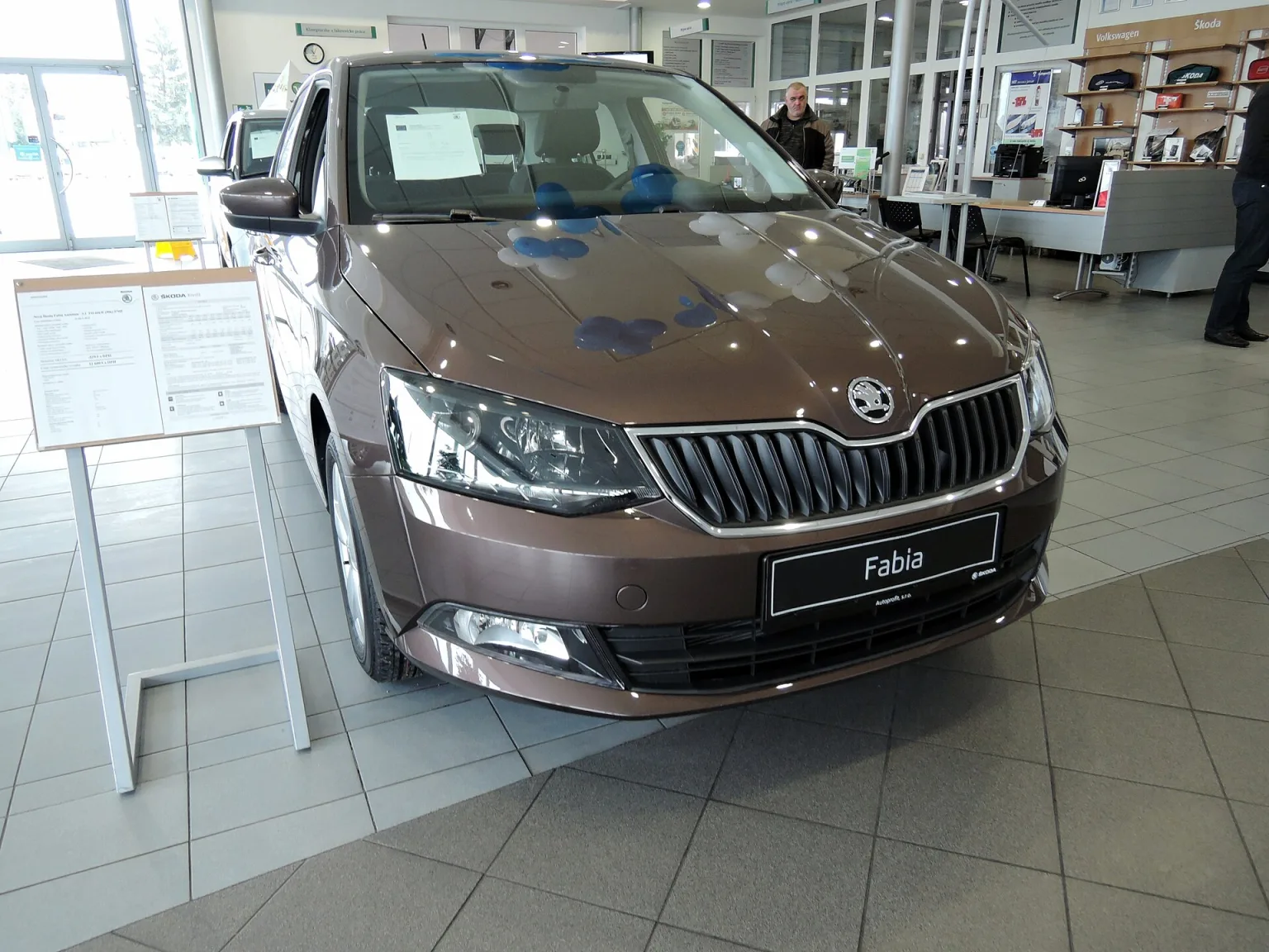 2015 Skoda Fabia (Mk3) in Topaz Brown, exterior view.