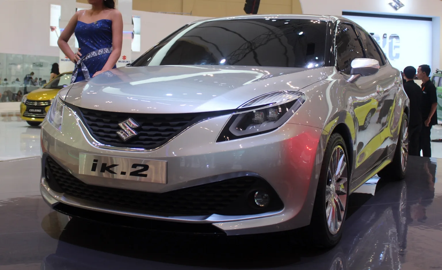 Suzuki iK-2 Concept at 2015 Gaikindo Indonesia International Auto Show, front view.