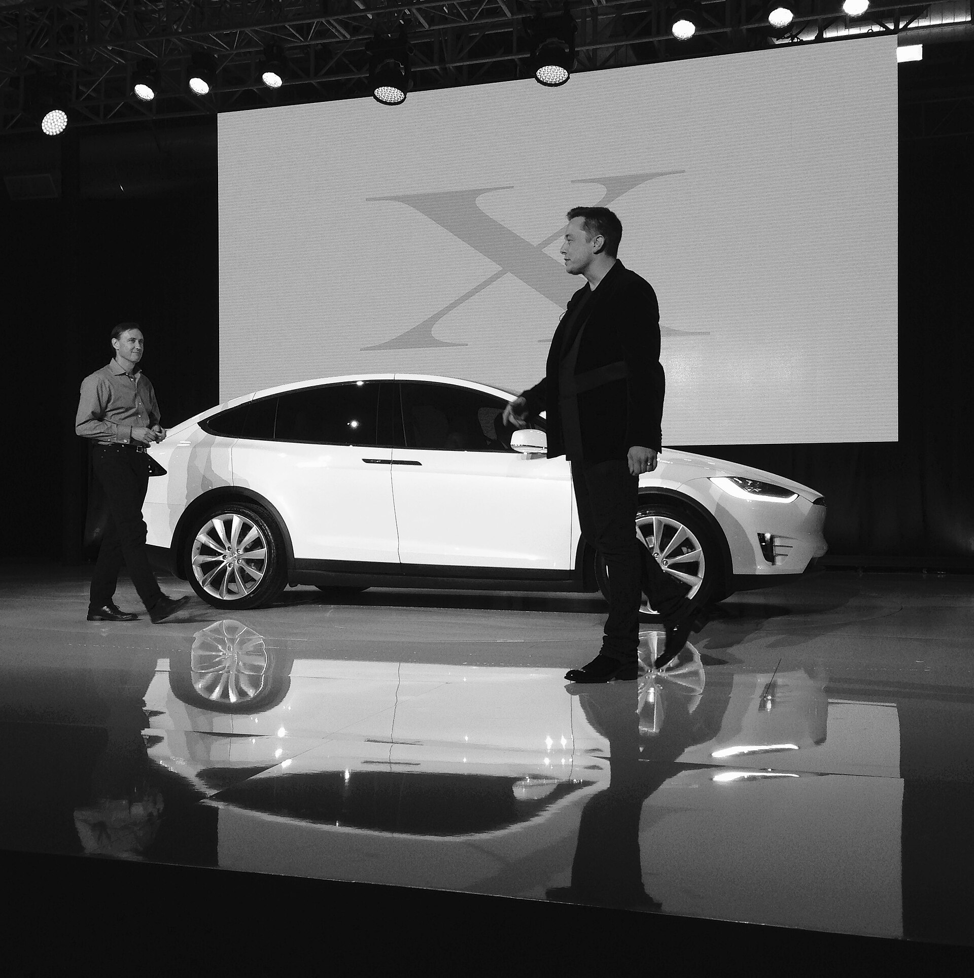 Tesla Model X being delivered, VIN 2, early production vehicle in 2015.