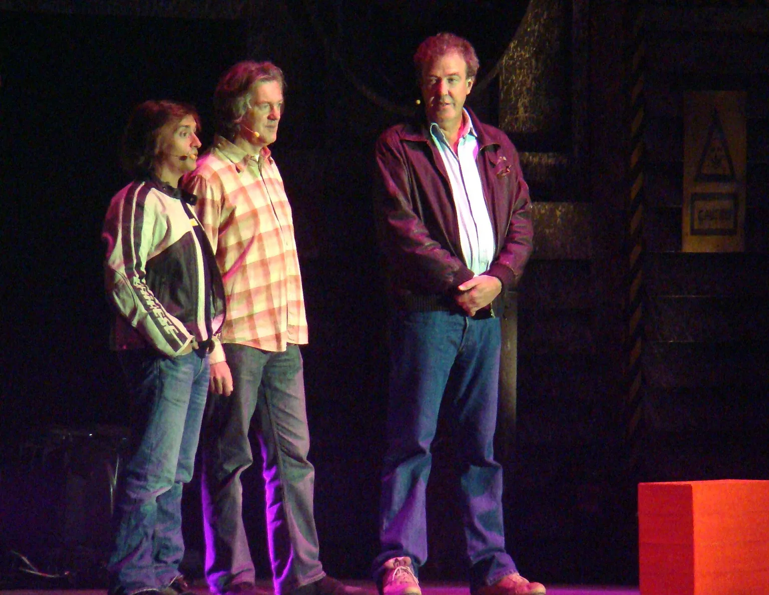 Jeremy Clarkson, Richard Hammond and James May, Top Gear presenters, in 2008.