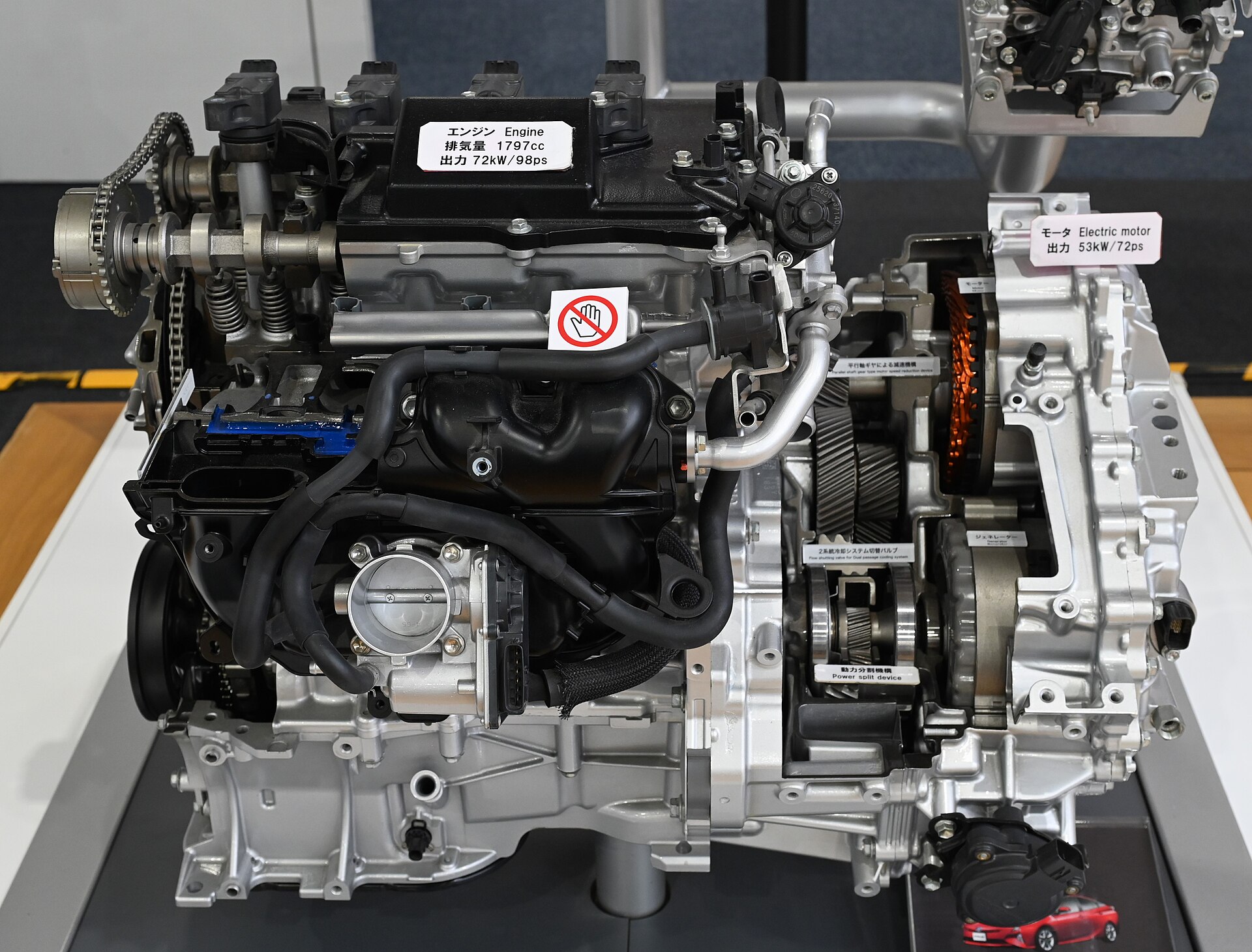 Powertrain of the Toyota Prius ZVW50, a 2016 next-generation hybrid.