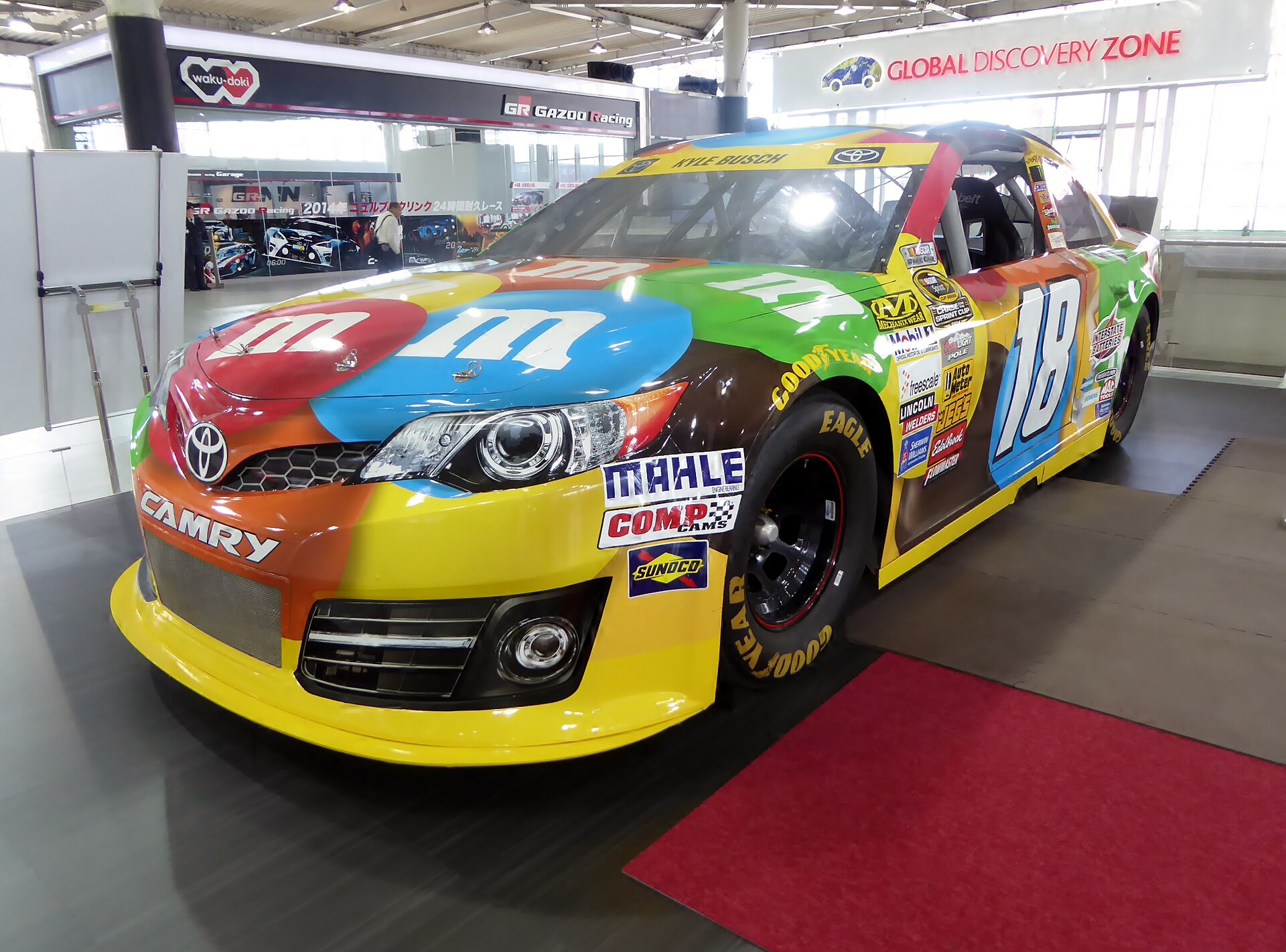Front view of a NASCAR Toyota Camry, matching the 2015 design.