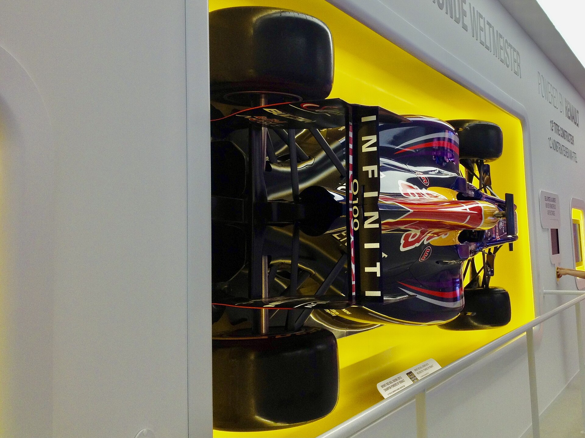 2013 Infiniti Red Bull Racing RB9 car on display in Geneva, 2014