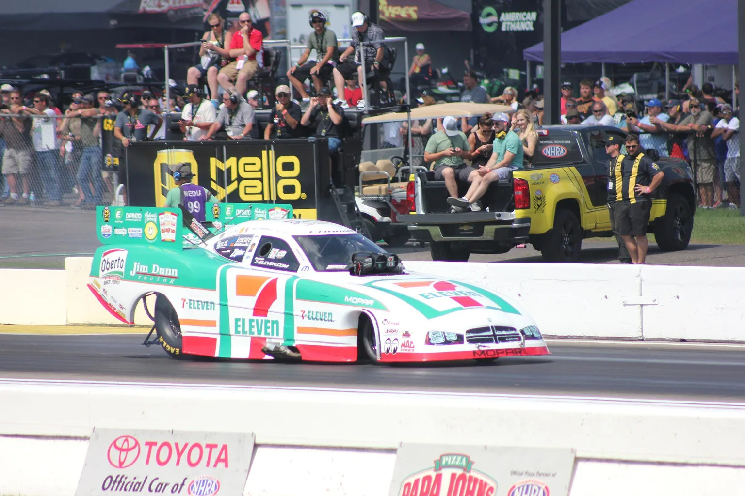 Matt Hagan's Funny Car at the 2017 Lucas Oil NHRA Nationals.