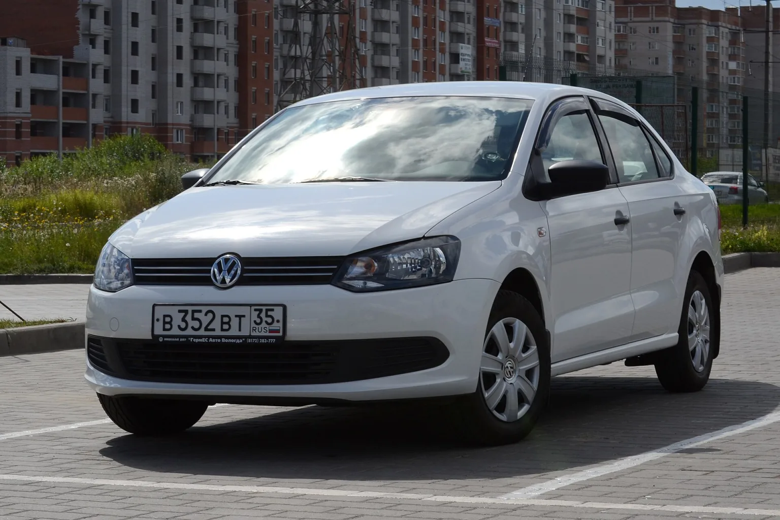 Volkswagen Polo Sedan, likely the 2010 generation.