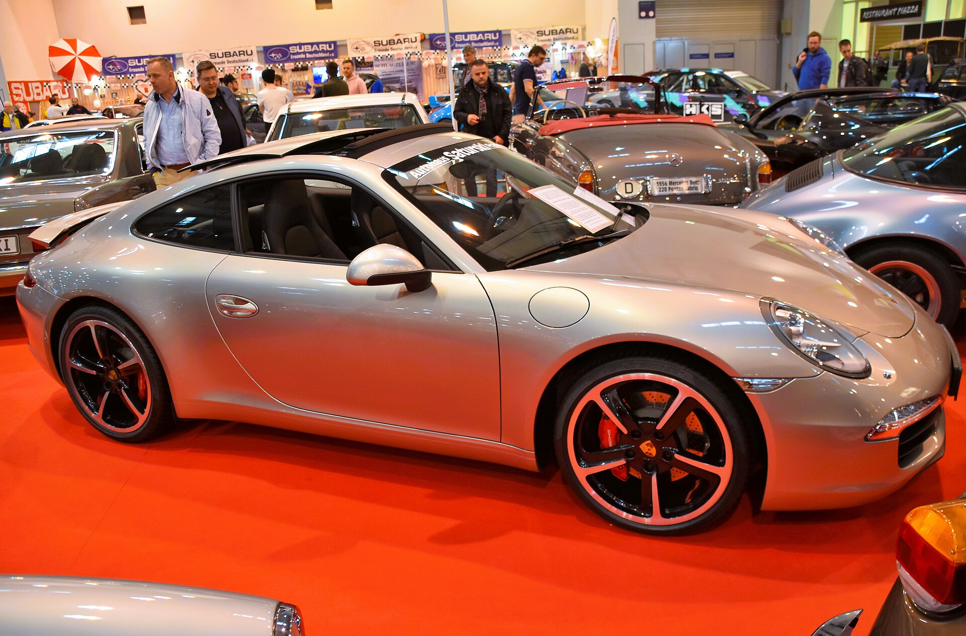 Porsche 911 Carrera S (991) coupe in silver, front three-quarter view