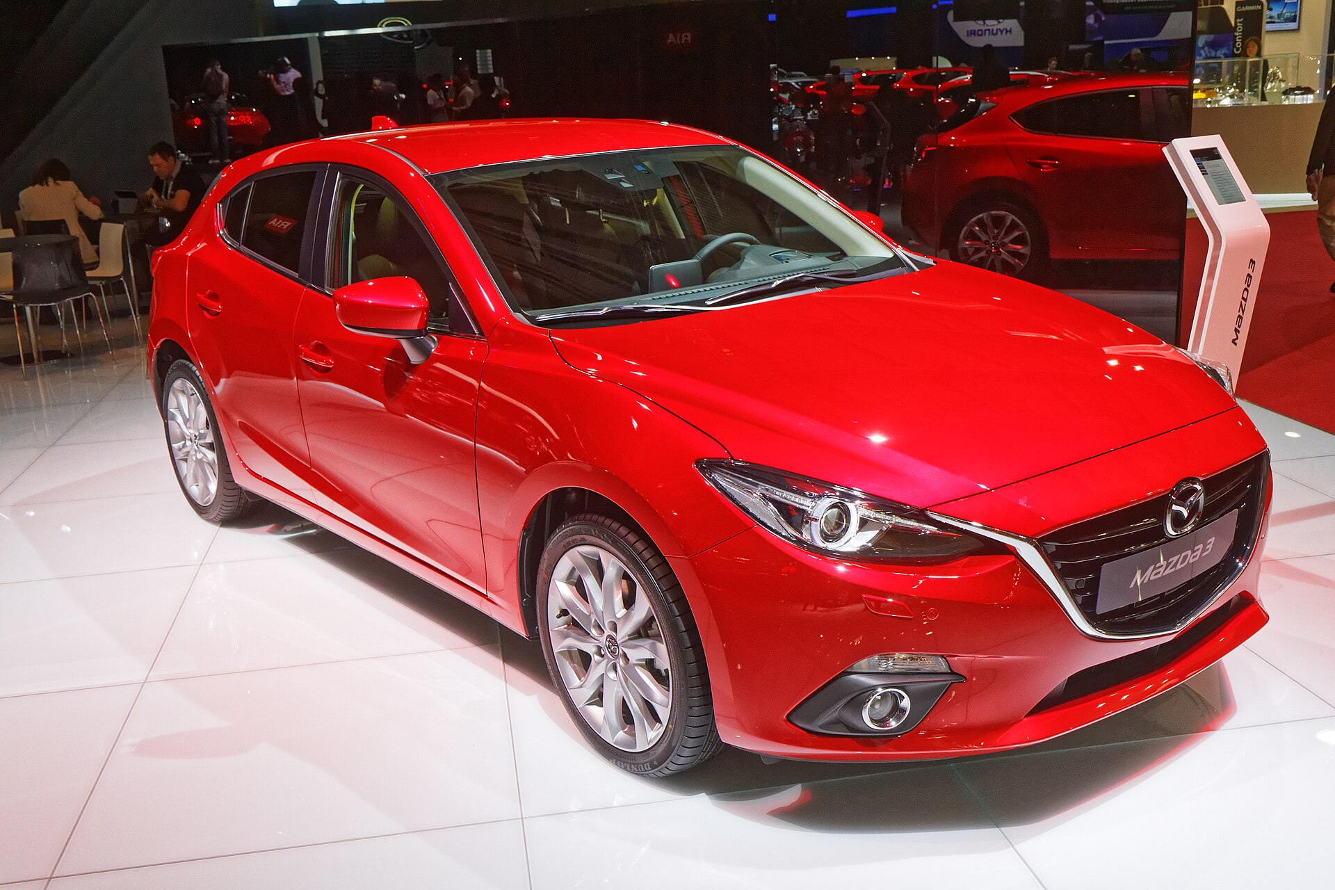 Mazda 3 hatchback on display at the 2014 Paris Motor Show