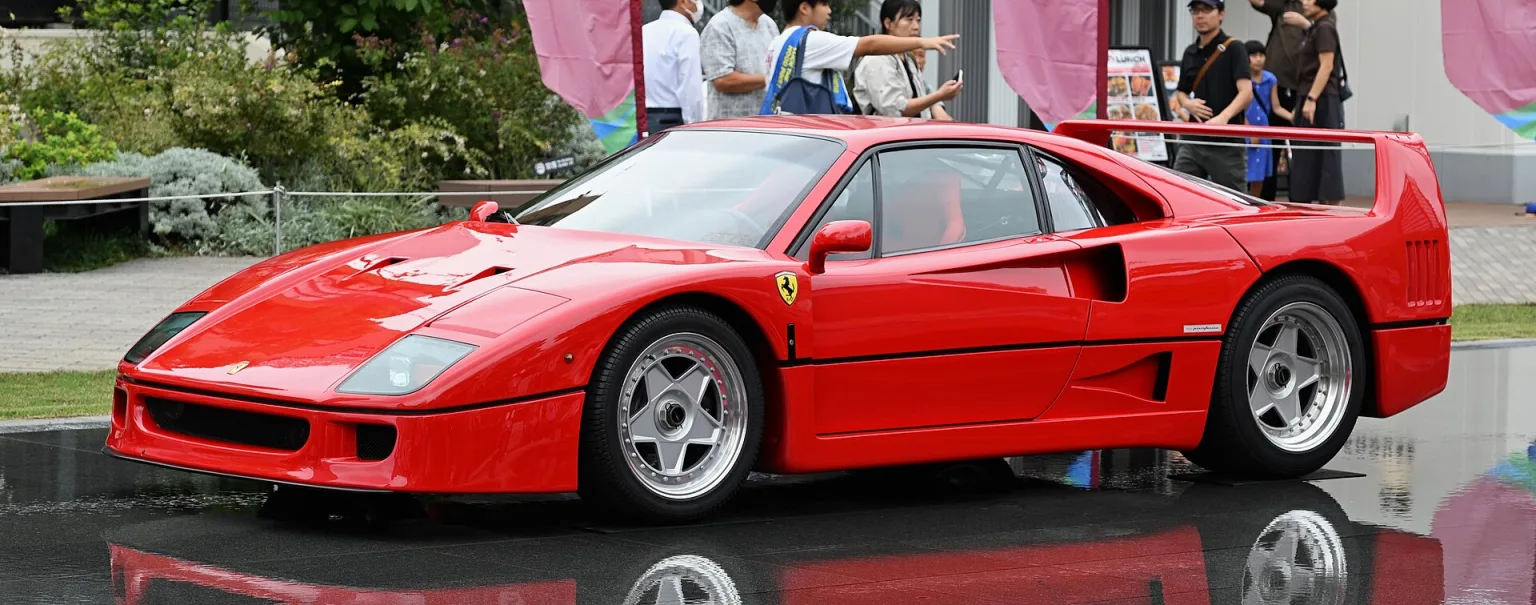 Front view of a Ferrari F40
