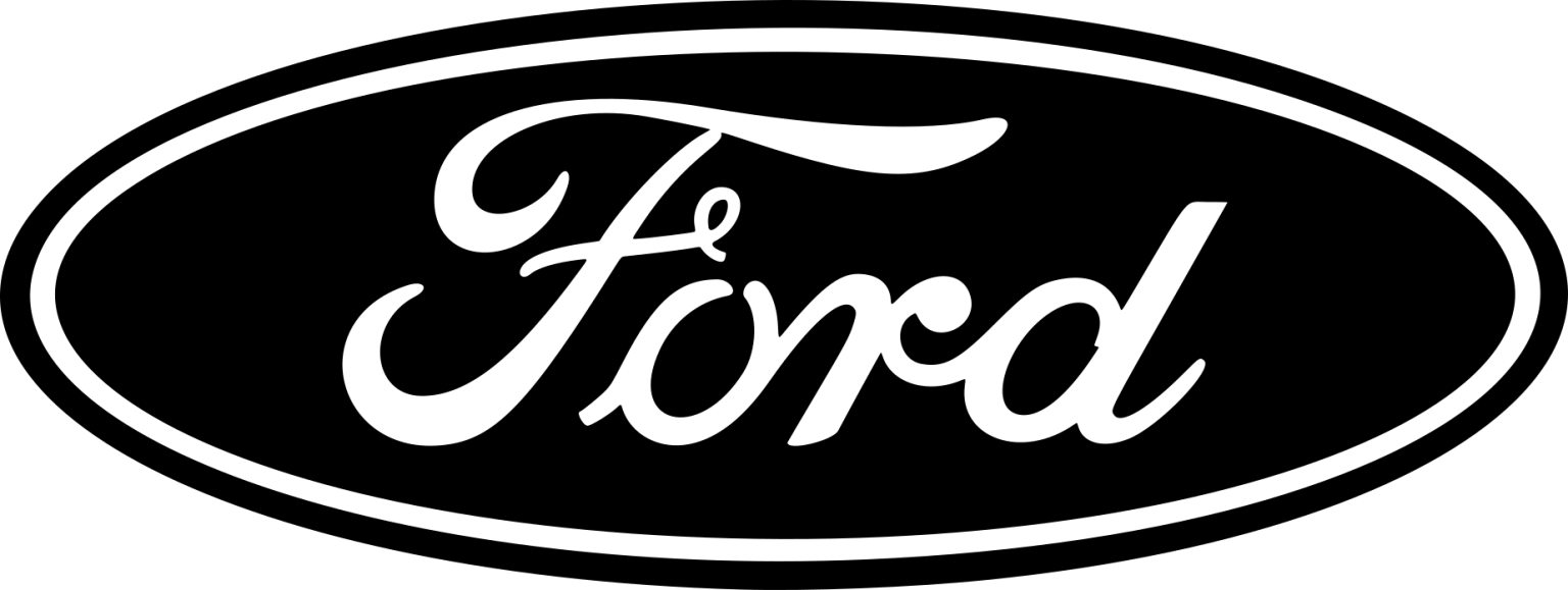 Ford logo on a transparent black background