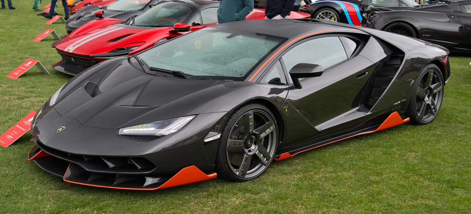 Lamborghini Centenario coupe in grey, side view