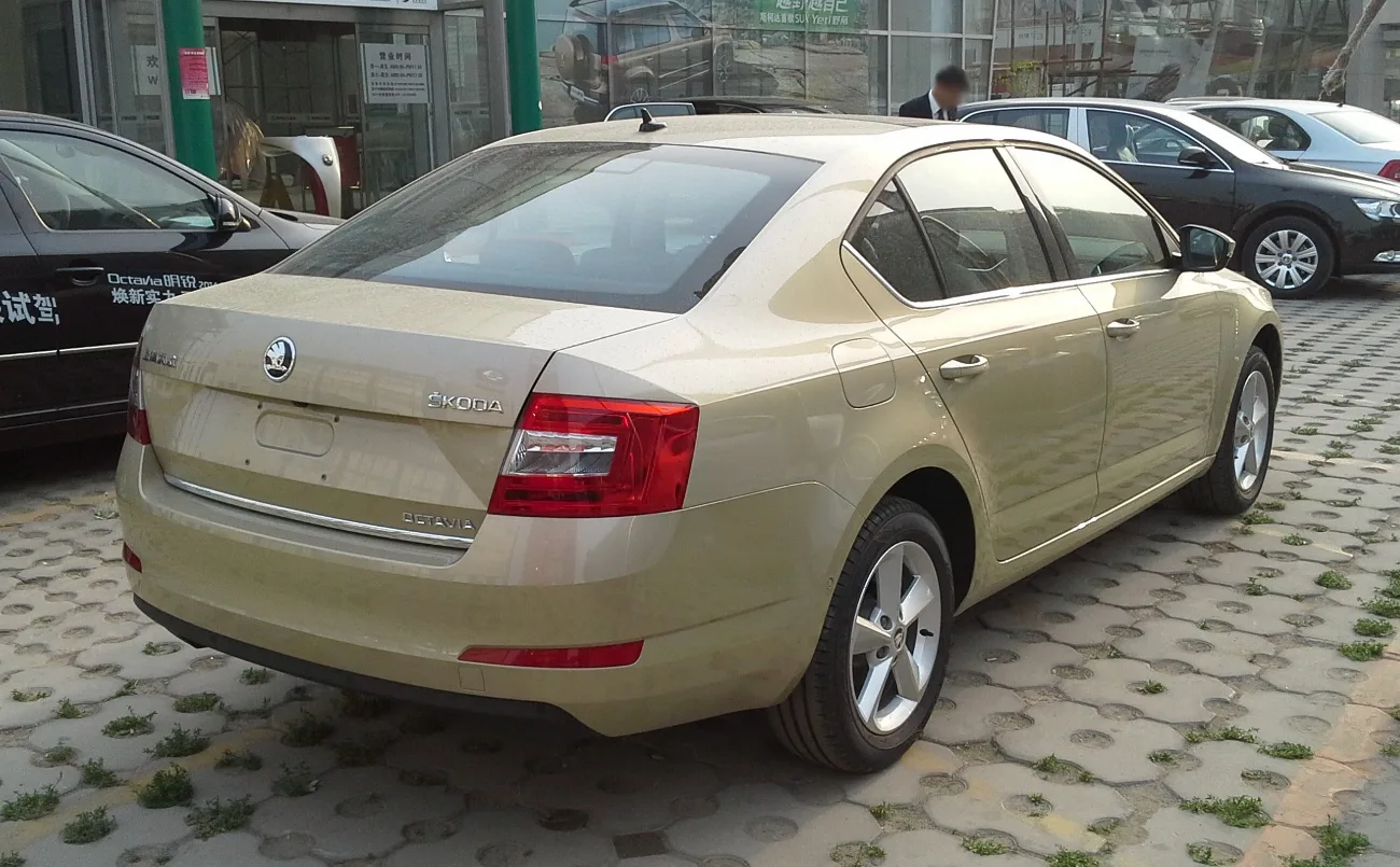 Škoda Octavia III parked on a street in China