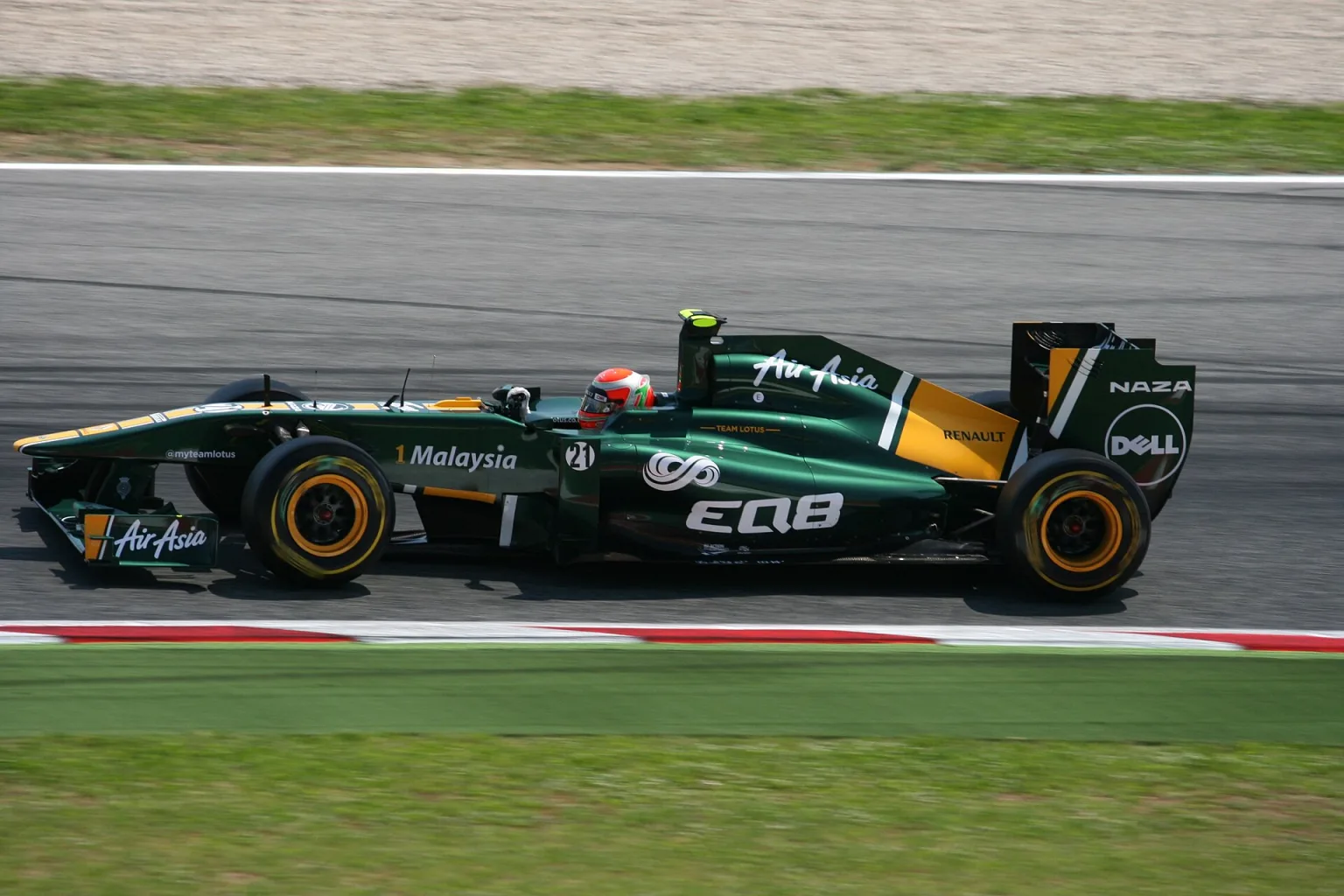 Heikki Kovalainen driving the Lotus T128 Formula One car