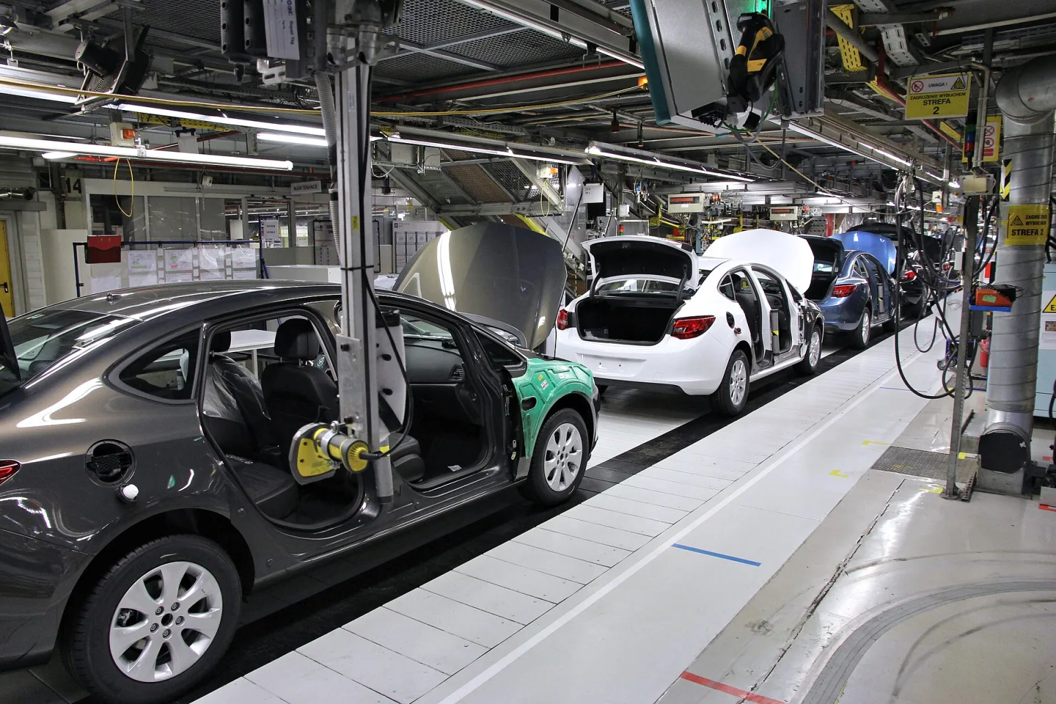 Opel factory assembly line in Gliwice, Poland