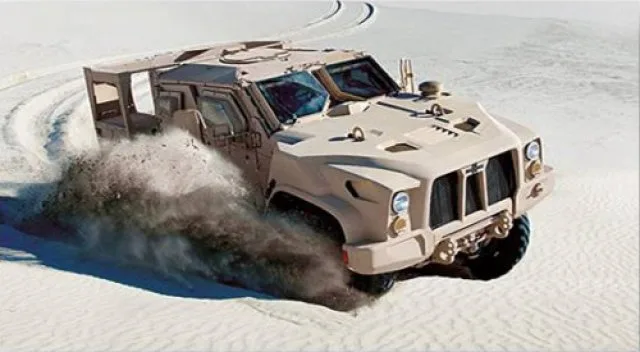Oshkosh L-ATV tactical vehicle on display outdoors