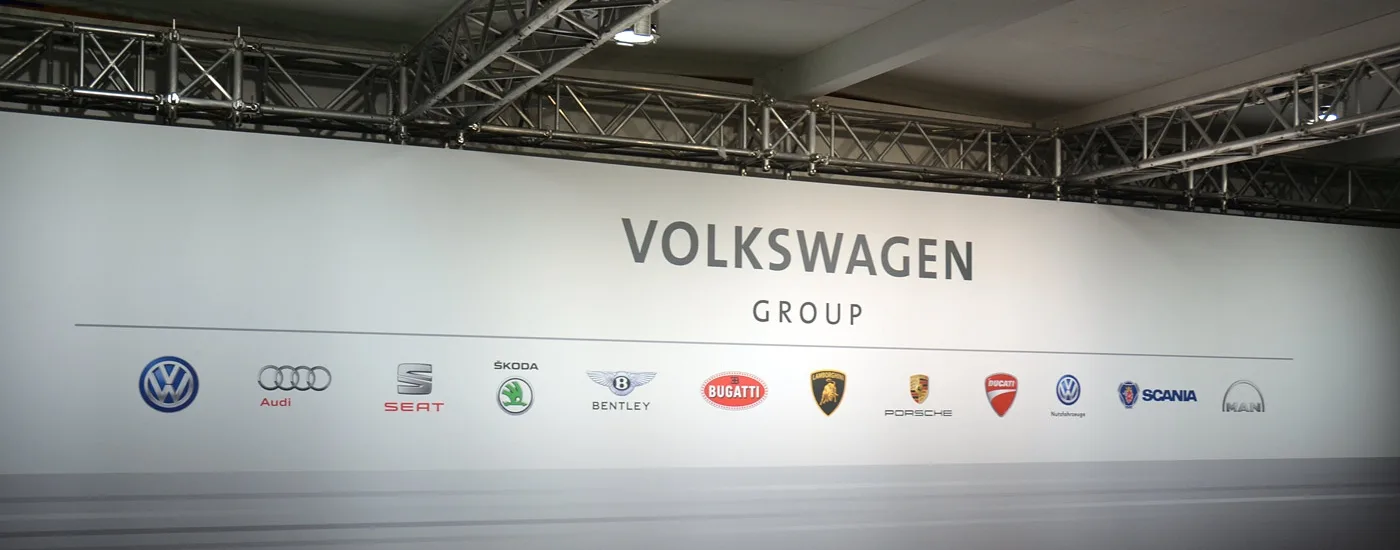Volkswagen Group brand logos displayed together